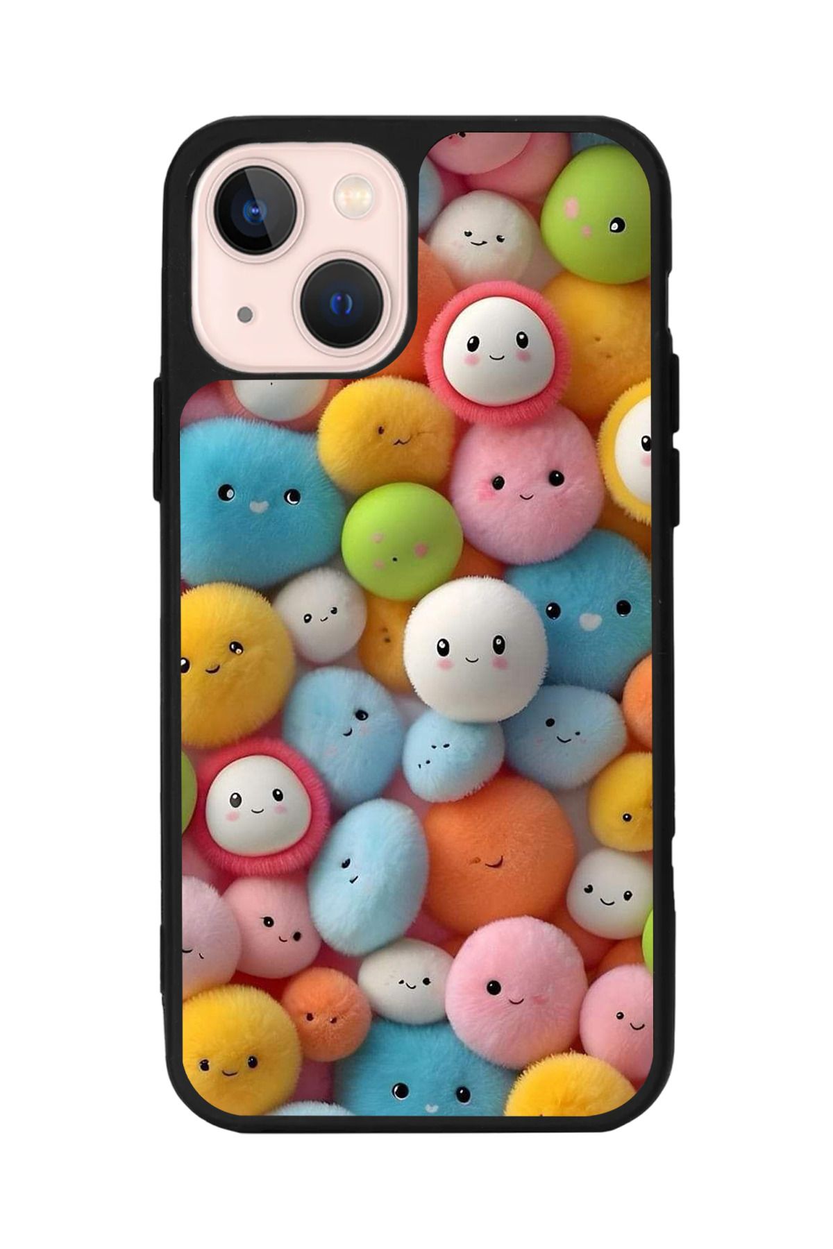 Aksel Kılıf Apple iPhone 14 Plus Uyumlu Baskılı, Mat Siyah,Yumuşak Silikon,Koruyucu,Şok Emici Kapak,Kılıf