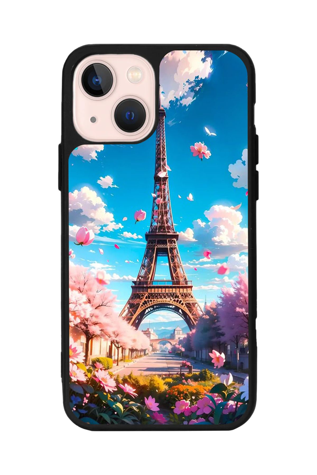 Aksel Kılıf Apple iPhone 14 Plus Uyumlu Baskılı, Mat Siyah,Yumuşak Silikon,Koruyucu,Şok Emici Kapak,Kılıf