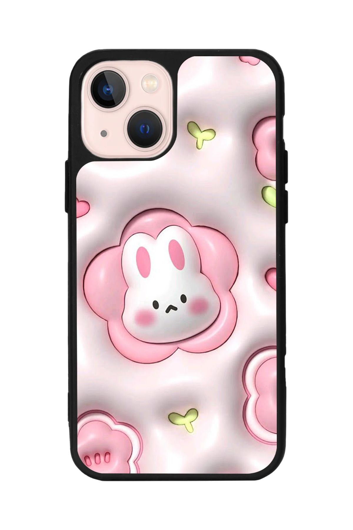 Aksel Kılıf Apple iPhone 13 Uyumlu Baskılı, Mat Siyah,Yumuşak Silikon,Koruyucu,Şok Emici Kapak,Kılıf