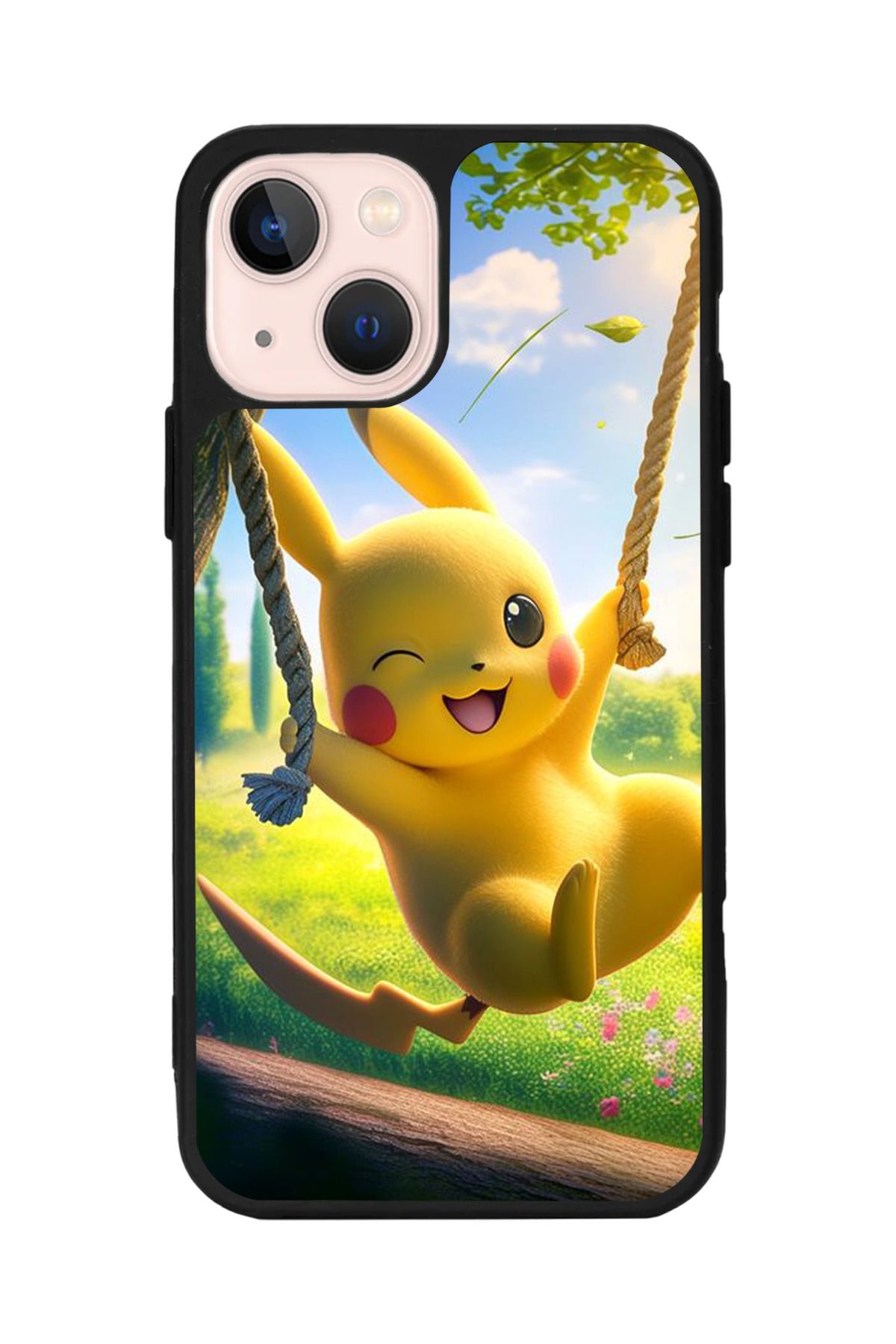 Aksel Kılıf Apple iPhone 15 Plus Uyumlu Baskılı,Mat Siyah,Yumuşak Silikon,Koruyucu,Şok Emici Kapak,Kılıf