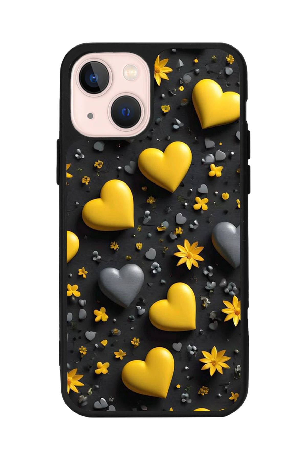 Aksel Kılıf Apple iPhone 14 Plus Uyumlu Baskılı, Mat Siyah,Yumuşak Silikon,Koruyucu,Şok Emici Kapak,Kılıf