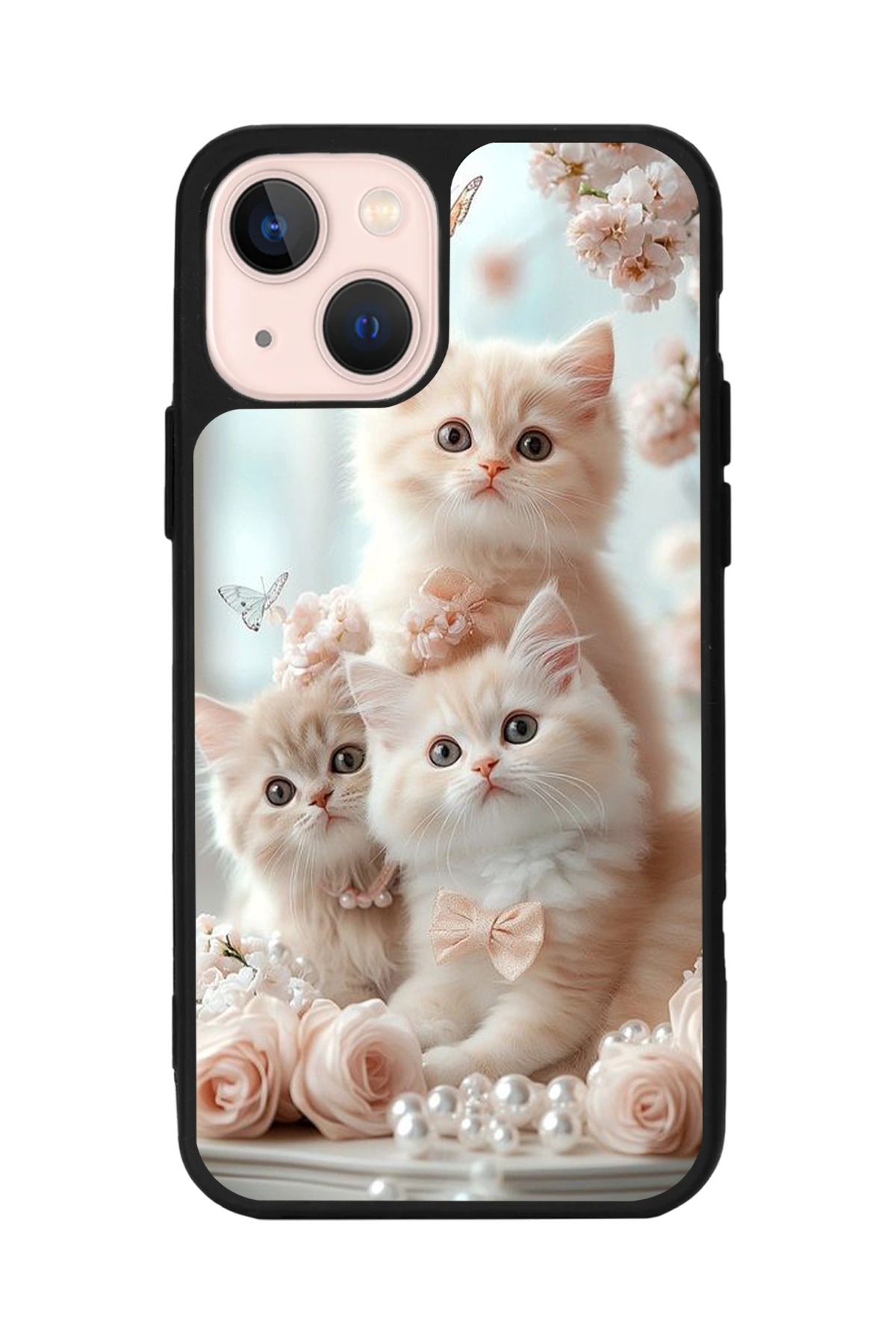 Aksel Kılıf Apple iPhone 15 Plus Uyumlu Baskılı,Mat Siyah,Yumuşak Silikon,Koruyucu,Şok Emici Kapak,Kılıf