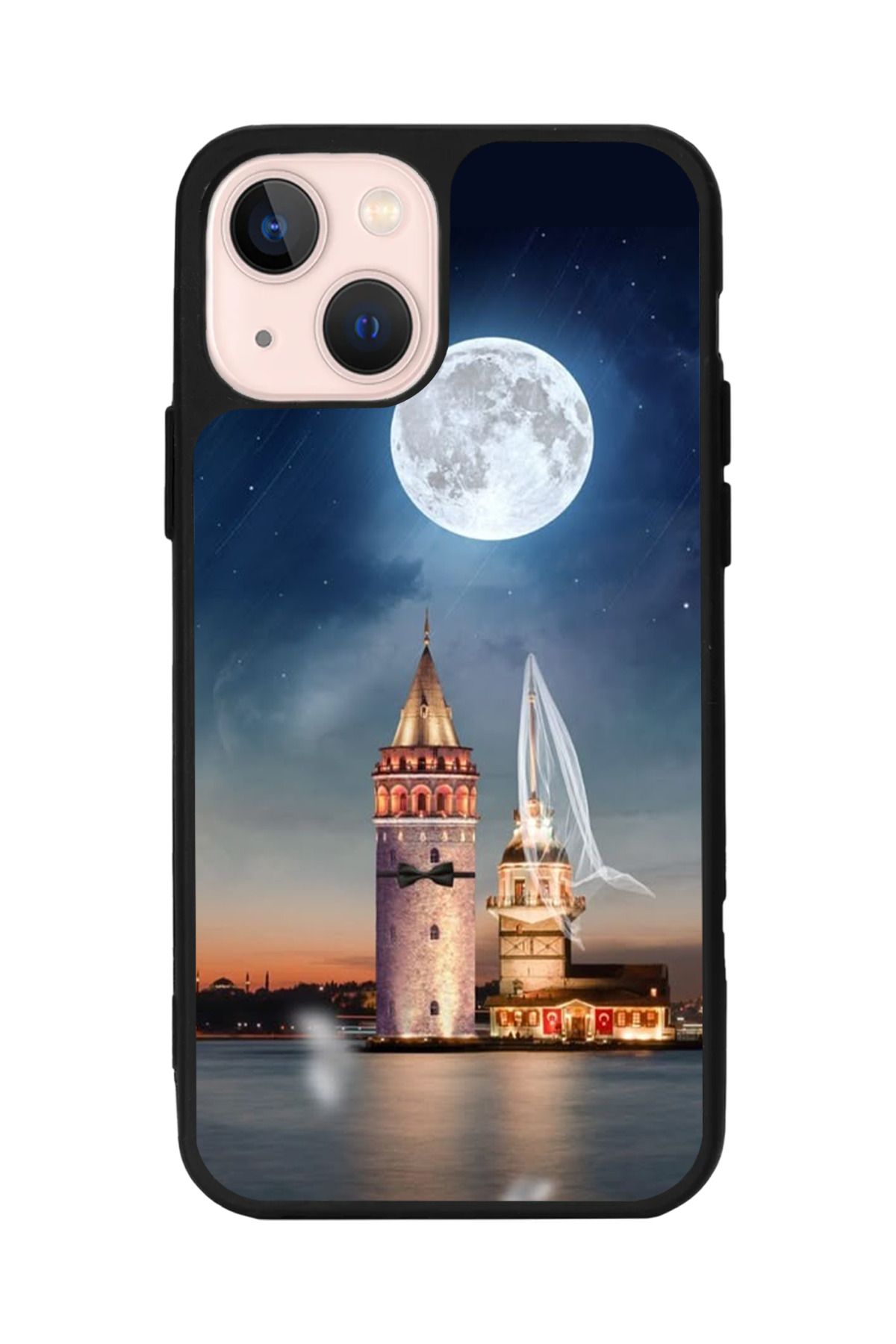Aksel Kılıf Apple iPhone 15 Plus Uyumlu Baskılı,Mat Siyah,Yumuşak Silikon,Koruyucu,Şok Emici Kapak,Kılıf