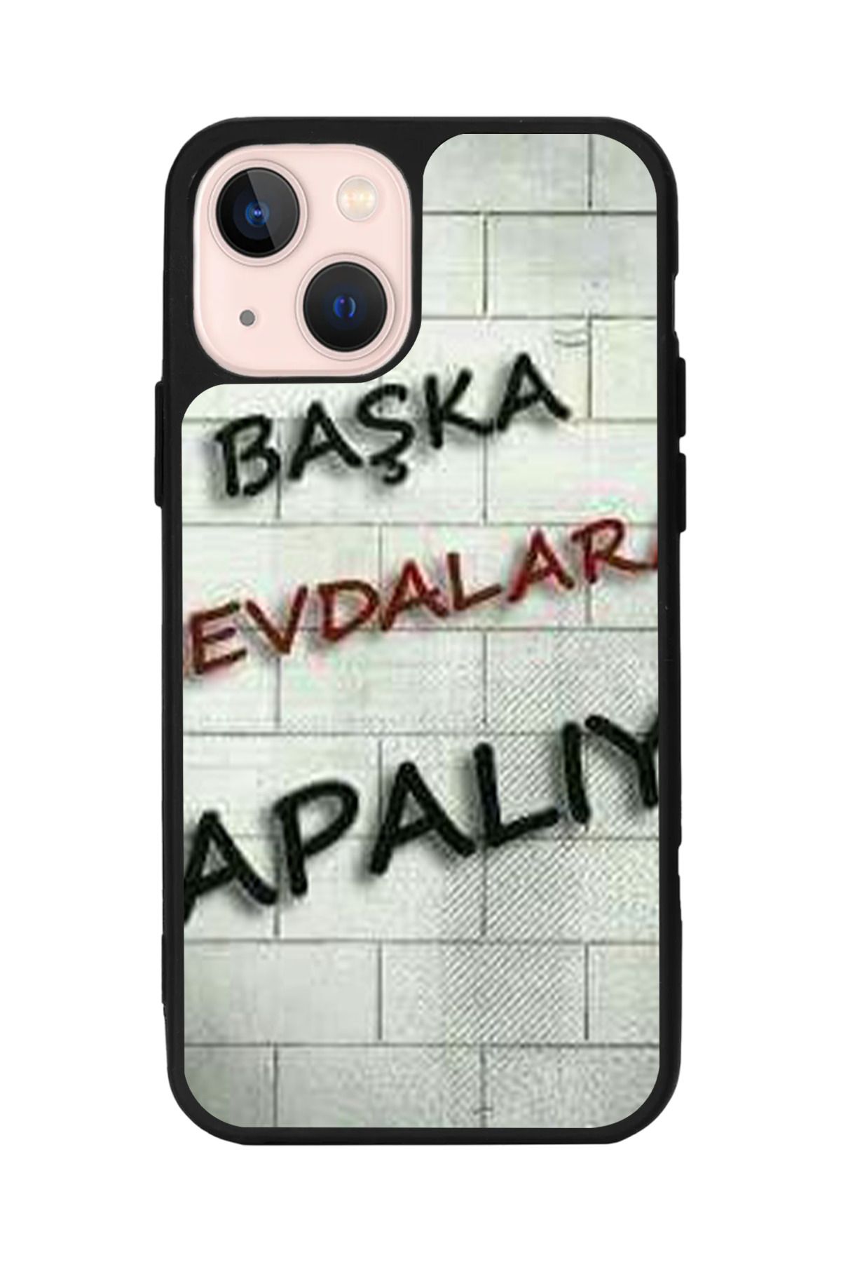Aksel Kılıf Apple iPhone 15 Uyumlu Baskılı, Mat Siyah Renk, Yumuşak Silikon, Koruyucu, Şok Emici Kapak, Kılıf