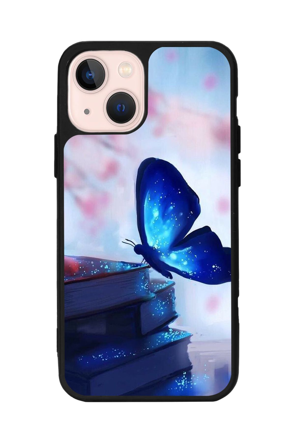 Aksel Kılıf Apple iPhone 14 Plus Uyumlu Baskılı, Mat Siyah,Yumuşak Silikon,Koruyucu,Şok Emici Kapak,Kılıf