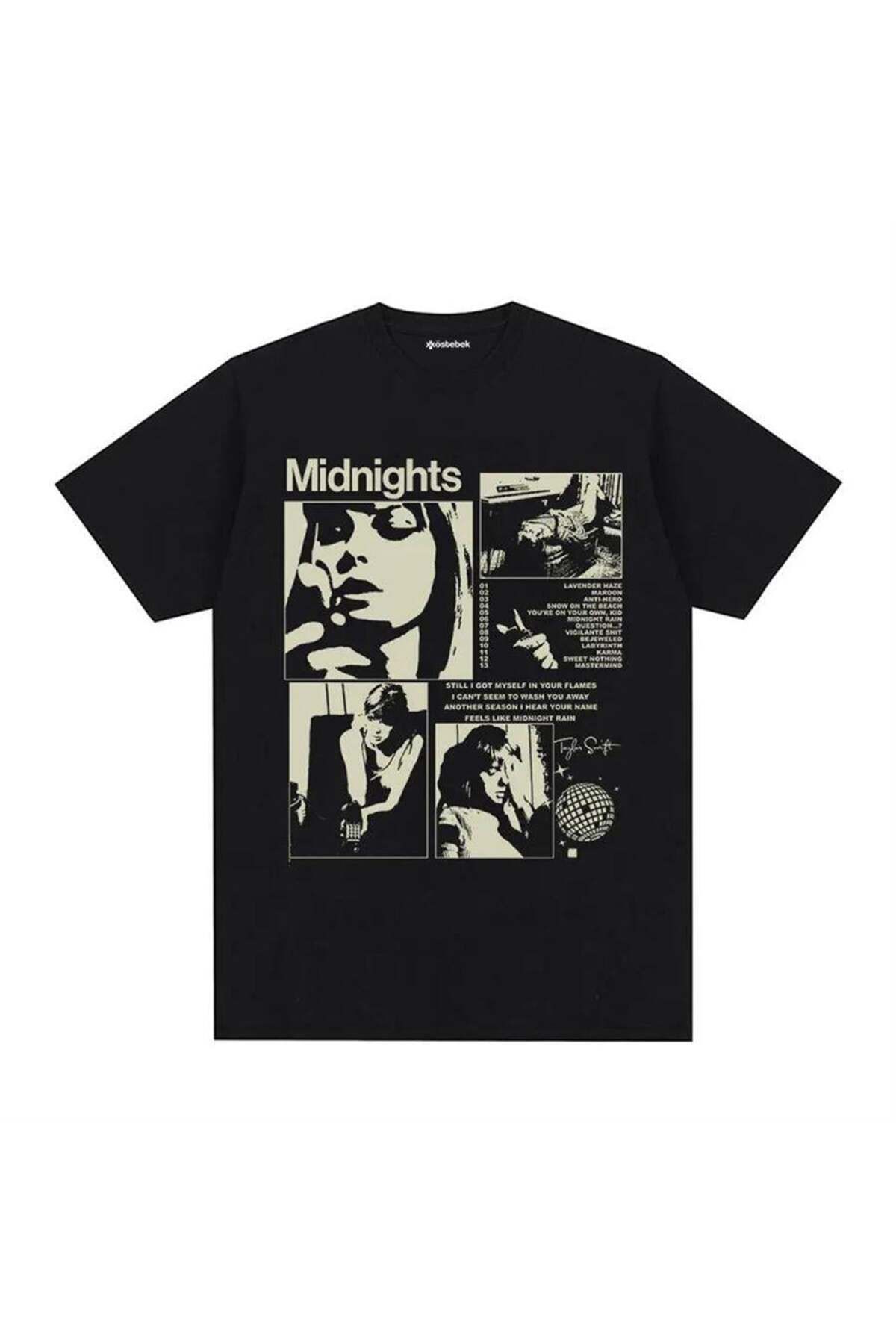 BALİNA Siyah Taylor Swift - Midnights (Unisex) T-Shirt THE SOLO