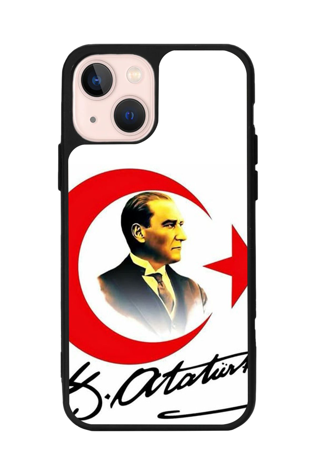 Aksel Kılıf Apple iphone 14 Uyumlu Baskılı, Mat Siyah Renk, Yumuşak Silikon, Koruyucu, Şok Emici Kapak, Kılıf