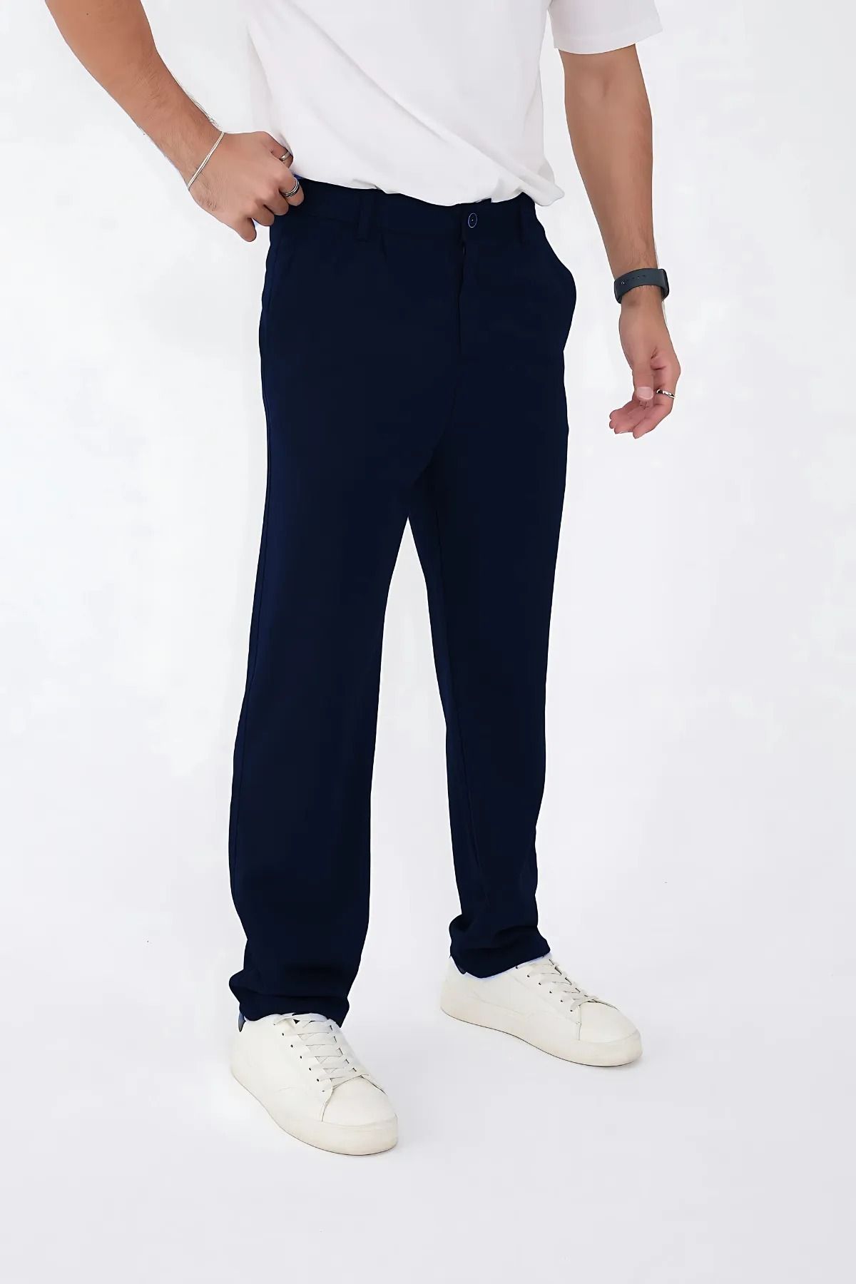 BARLİZ Erkek Beli Düğmeli Baggy Lise Okul Pantolonu