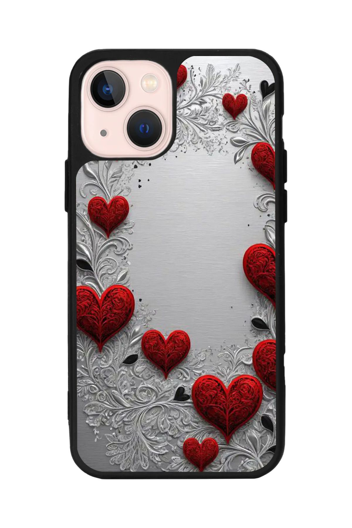 Aksel Kılıf Apple iphone 14 Uyumlu Baskılı, Mat Siyah Renk, Yumuşak Silikon, Koruyucu, Şok Emici Kapak, Kılıf