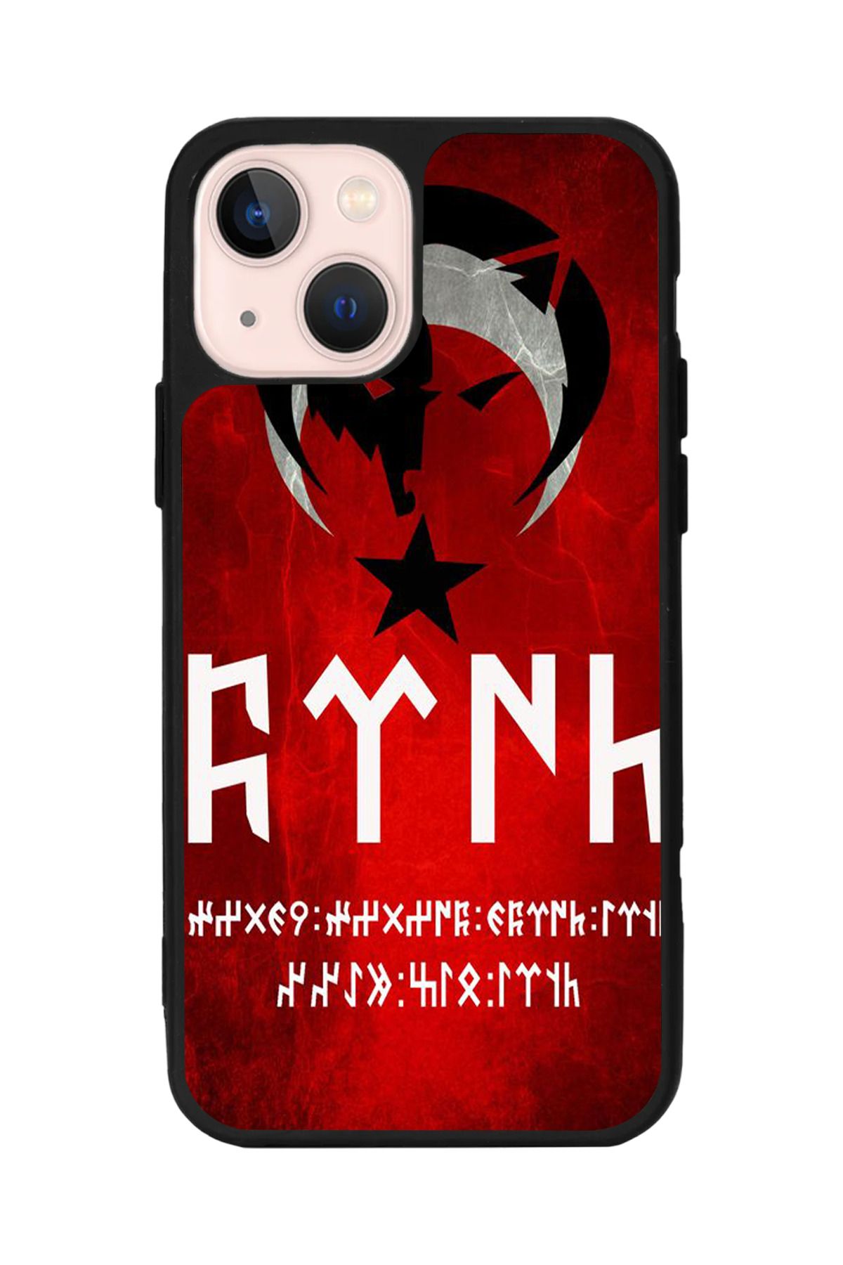 Aksel Kılıf Apple iphone 14 Uyumlu Baskılı, Mat Siyah Renk, Yumuşak Silikon, Koruyucu, Şok Emici Kapak, Kılıf