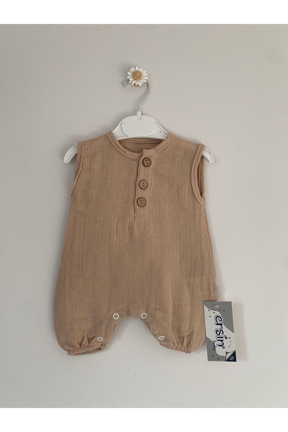 Ersin Baby Unisex Bebek Düğme Detaylı Müslin Tulum
