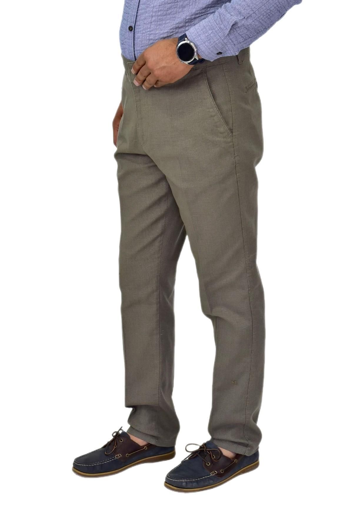 LAVETTO Erkek Kanvas Yazlık Pantolon Klasik 1291 BGL-ST04604