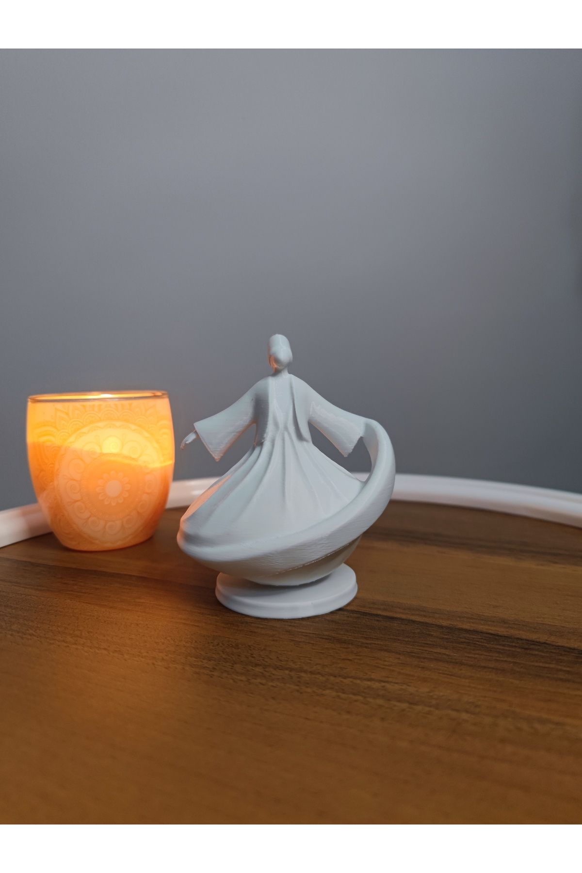 GİZZSTORE HOME Biblo Heykel Mevlana Dekor Dekorasyon Hediyelik 12cm Beyaz