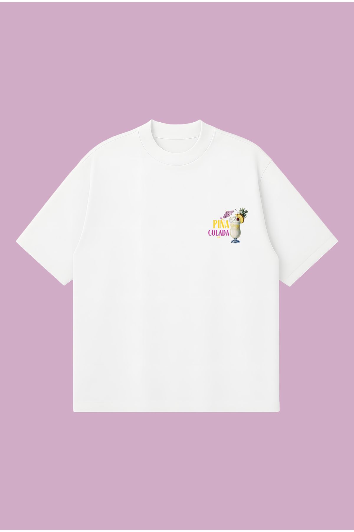 PURE POWER The Pina Colada Club Boxy Fit Oversize Unisex Tshirt – Baskılı Tişört | Streetwear