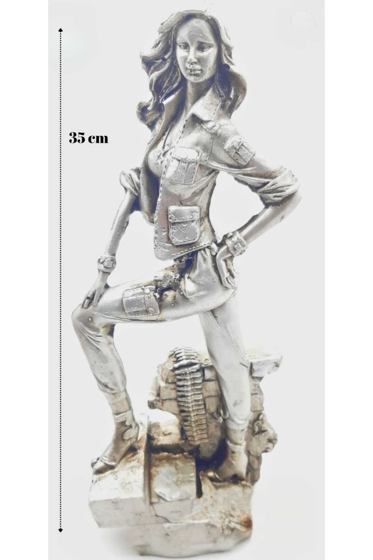 Yaratıcı sanatlar atölyesi Dekoratif Büyük Boy Asi Kızlar Biblo Polyester Döküm Heykel 35 CM