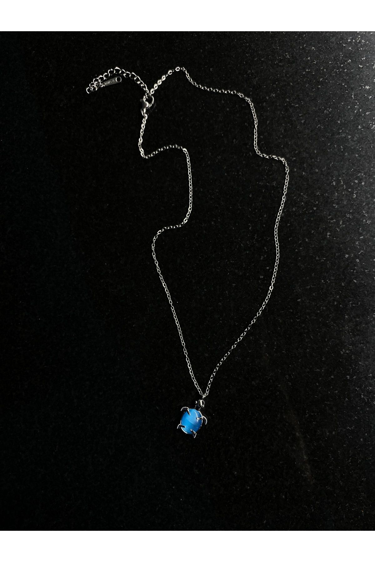 Gök Accessories Mavi Kaplumbağ Çelik Kolye