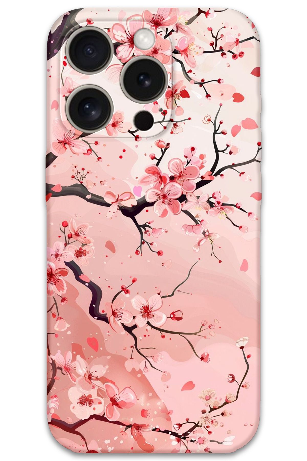 Gramaphone iPhone 15 Pro Uyumlu Çiçek Desenli Telefon Kılıfı + Ekran Koruyucu - 5805
