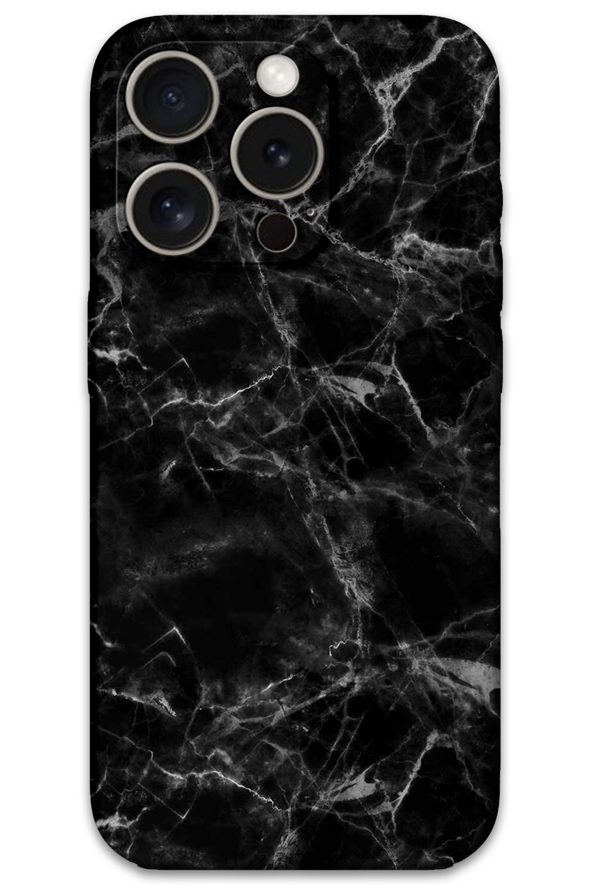 Gramaphone iPhone 15 Pro Uyumlu Mermer Desenli Telefon Kılıfı + Ekran Koruyucu - 5815