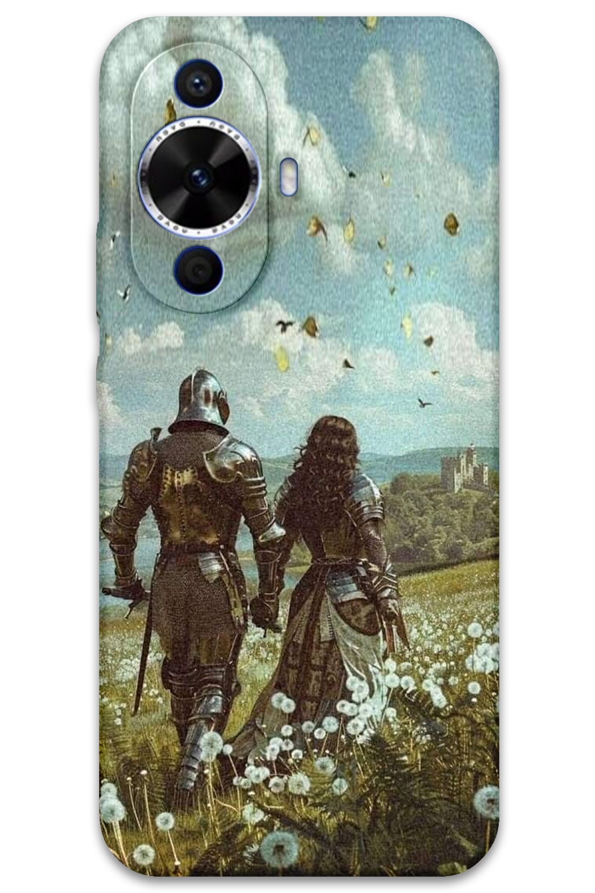 Gramaphone Huawei Nova 12s Uyumlu Retro Desenli Telefon Kılıfı + Ekran Koruyucu - 5843