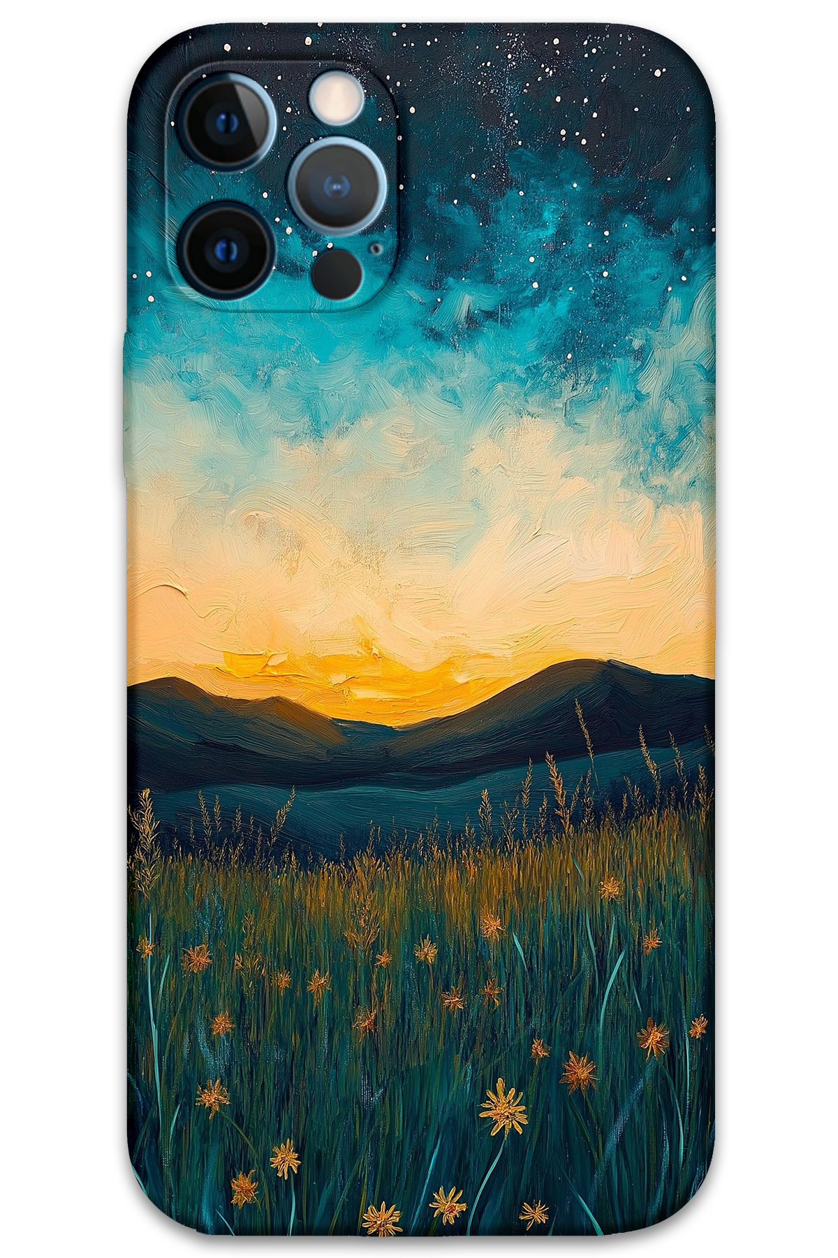 Gramaphone iPhone 12 Pro Max Uyumlu Uzay Desenli Telefon Kılıfı + Ekran Koruyucu - 5871