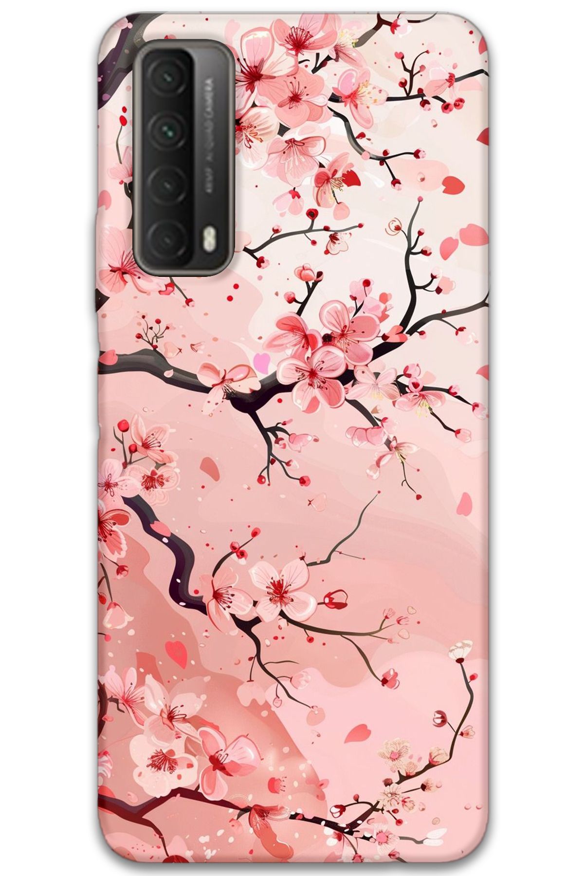 Gramaphone Huawei P Smart 2021 Uyumlu Çiçek Desenli Telefon Kılıfı + Ekran Koruyucu - 5805