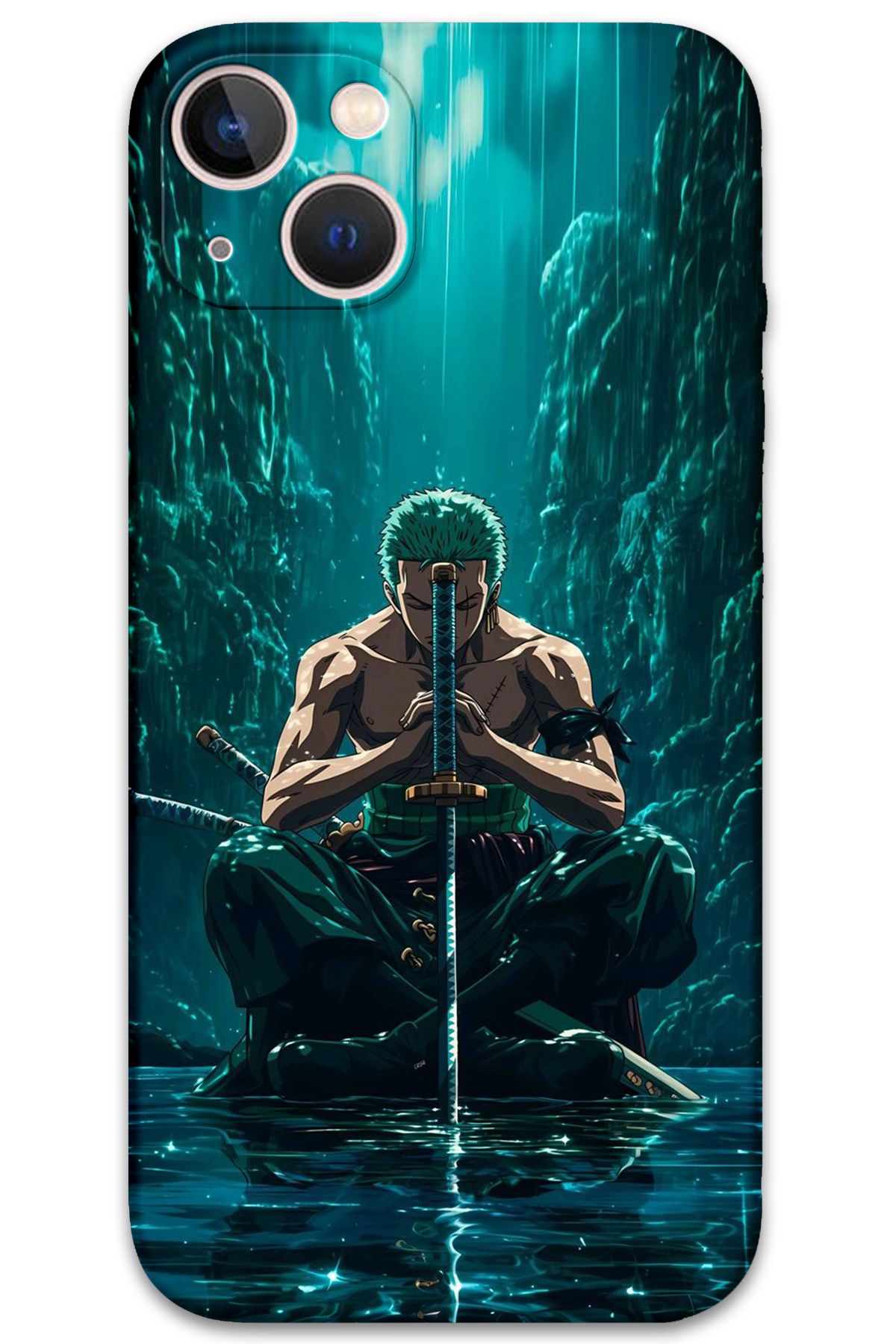 Gramaphone iPhone 15 Uyumlu Anime Desenli Telefon Kılıfı + Ekran Koruyucu - 5757