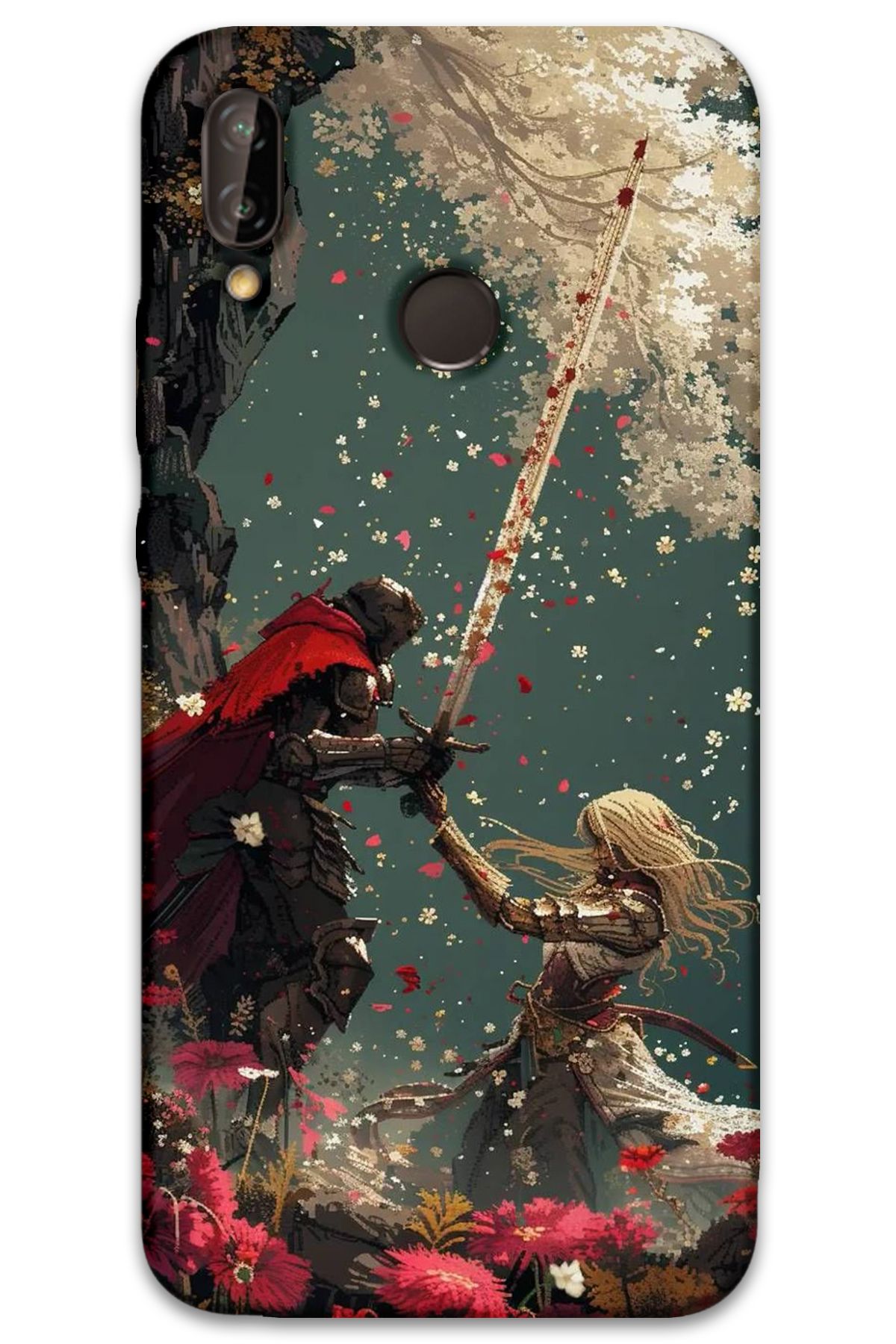 Gramaphone Huawei P Smart 2019 Uyumlu Retro Desenli Telefon Kılıfı + Ekran Koruyucu - 5838