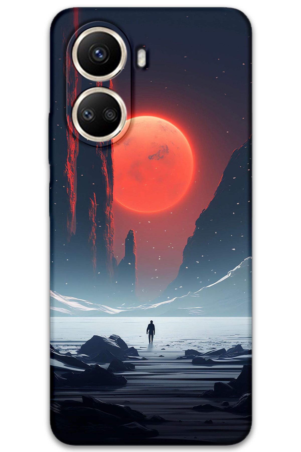 Gramaphone Huawei Nova 10 SE Uyumlu Uzay Desenli Telefon Kılıfı + Ekran Koruyucu - 5861