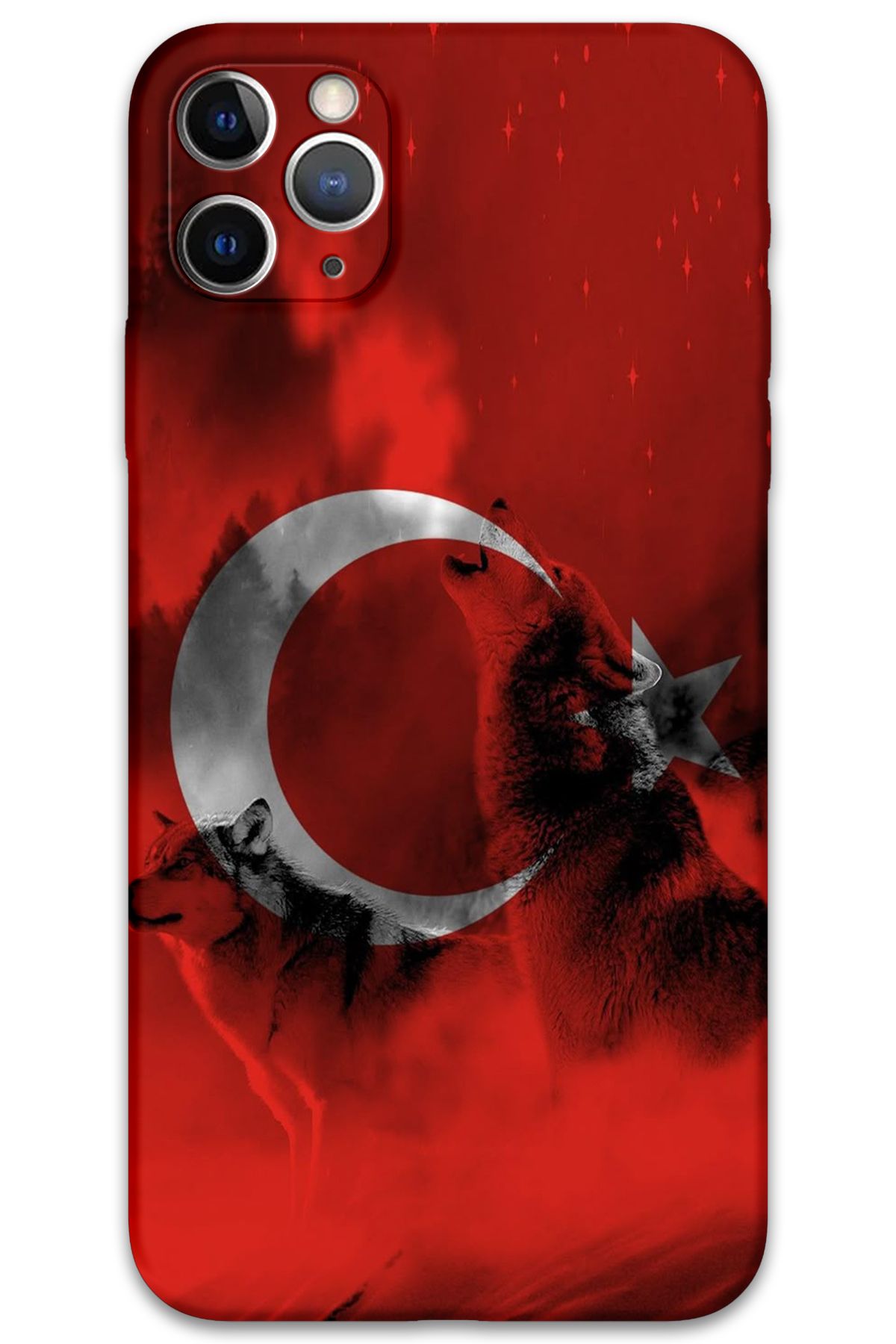 Gramaphone iPhone 11 Pro Uyumlu Türk Bayrağı Desenli Telefon Kılıfı + Ekran Koruyucu - 5854