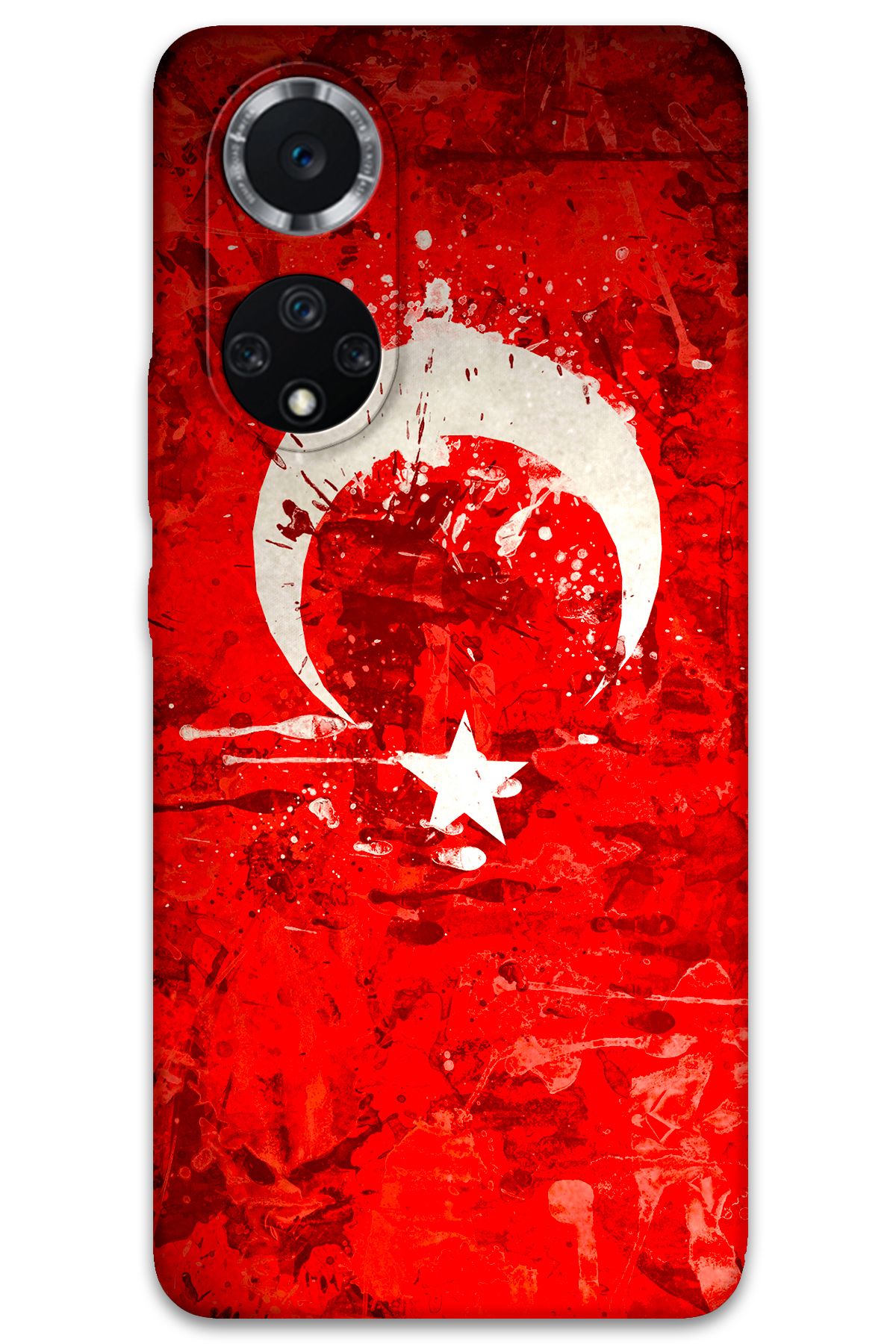 Gramaphone Huawei Nova 9 Uyumlu Türk Bayrağı Desenli Telefon Kılıfı + Ekran Koruyucu - 5847