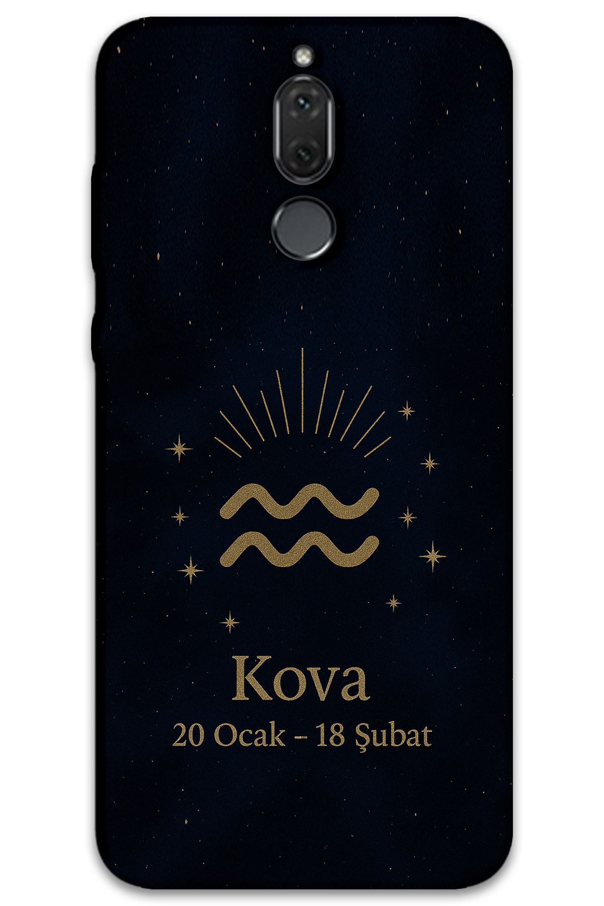 Gramaphone Huawei Mate 10 Lite Uyumlu Kova Burcu Desenli Telefon Kılıfı + Ekran Koruyucu - 5778