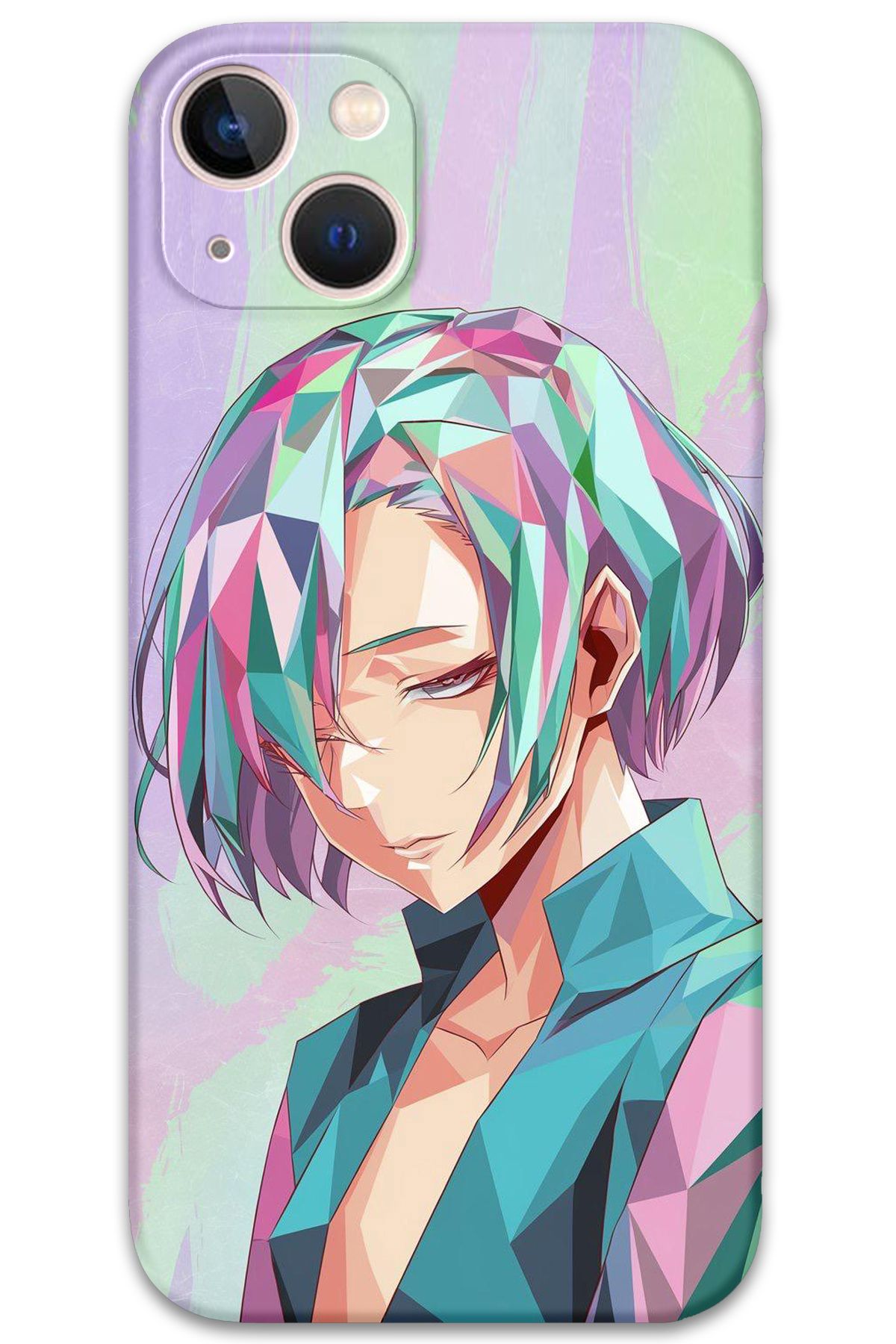Gramaphone iPhone 14 Uyumlu Anime Desenli Telefon Kılıfı + Ekran Koruyucu - 5743
