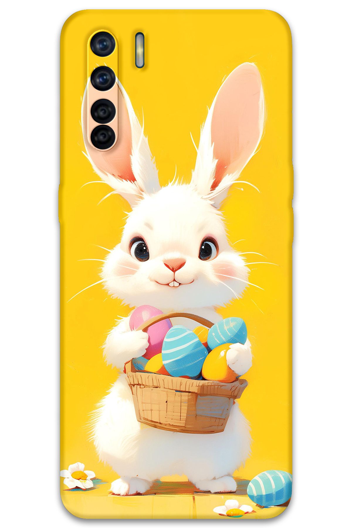 Gramaphone Oppo A91 Uyumlu Tavşan Desenli Telefon Kılıfı + Ekran Koruyucu - 5806
