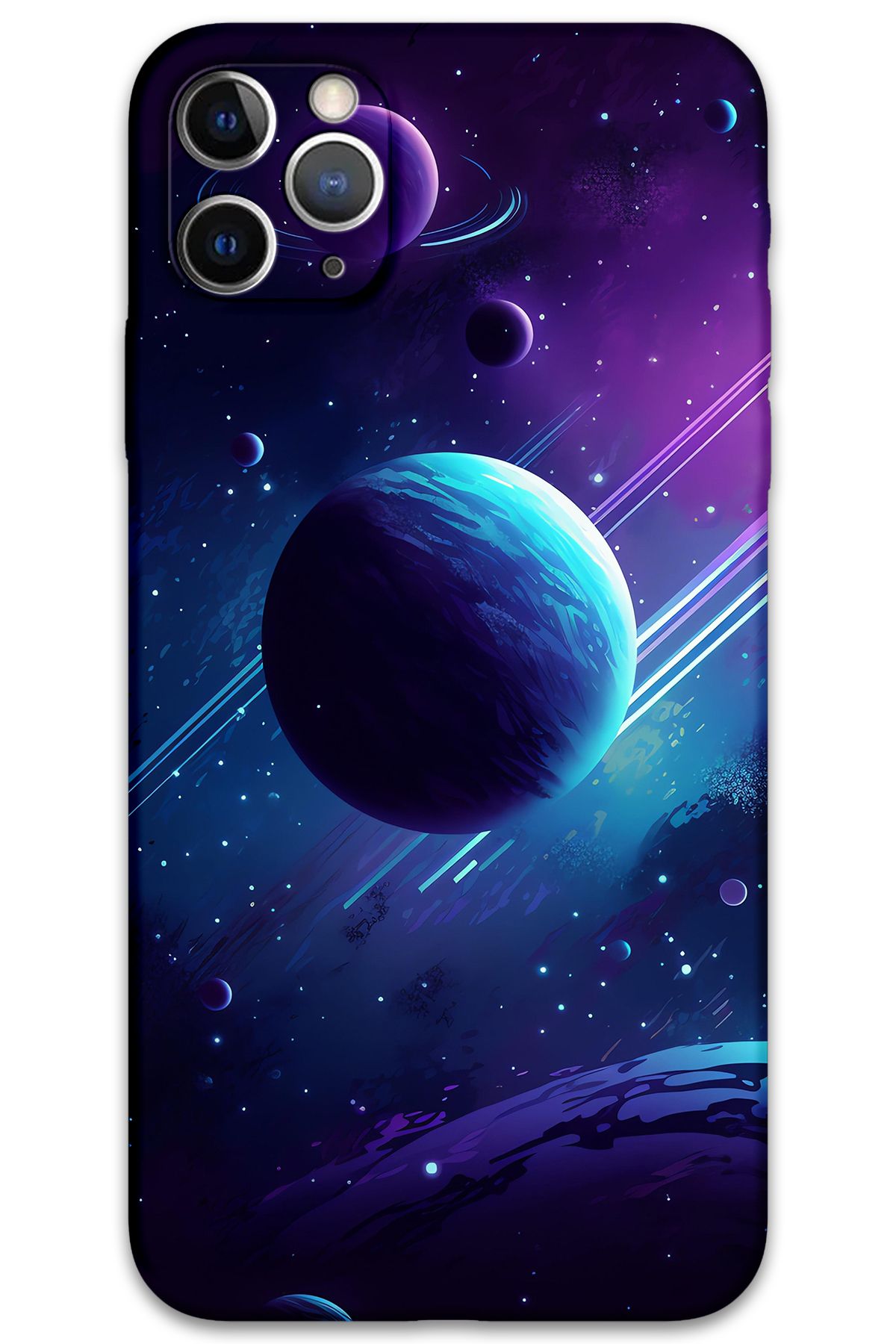 Gramaphone iPhone 11 Pro Uyumlu Uzay Desenli Telefon Kılıfı + Ekran Koruyucu - 5866