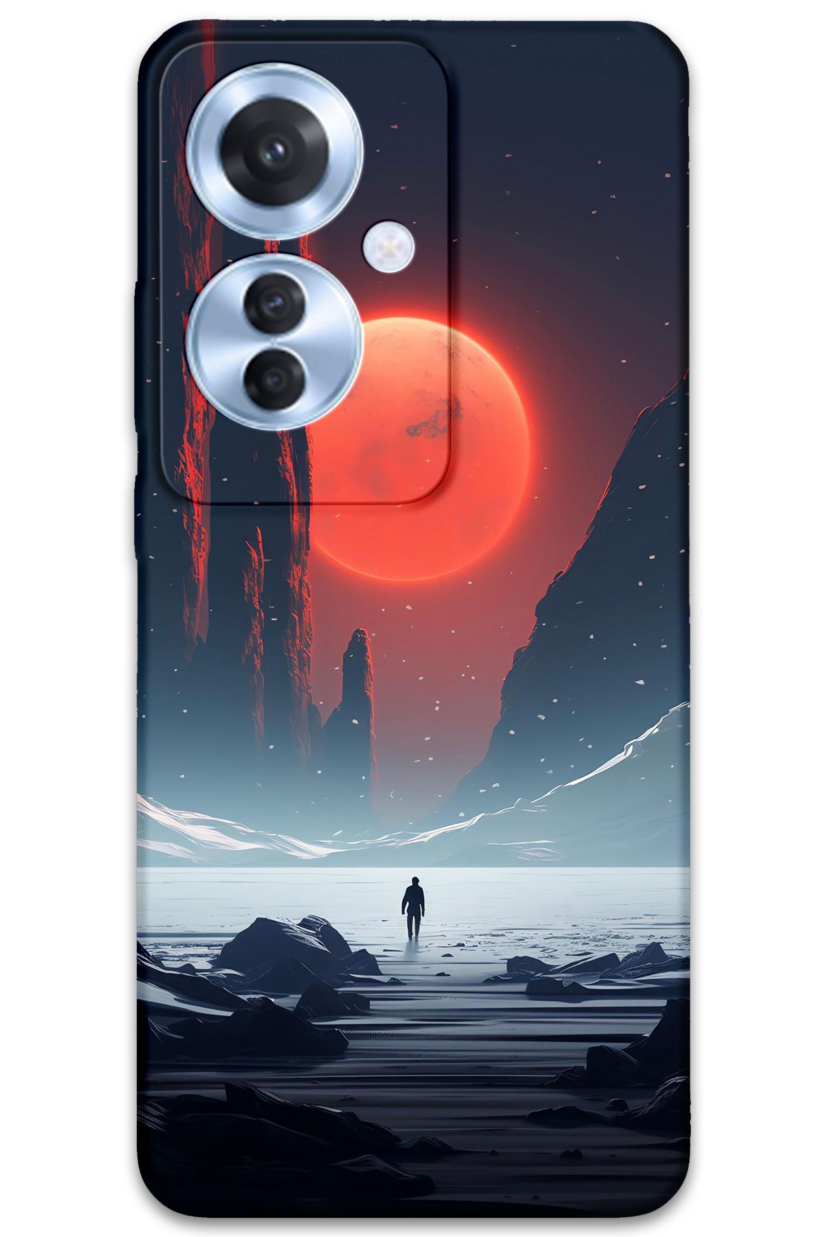 Gramaphone Oppo Reno 11F Uyumlu Uzay Desenli Telefon Kılıfı + Ekran Koruyucu - 5861
