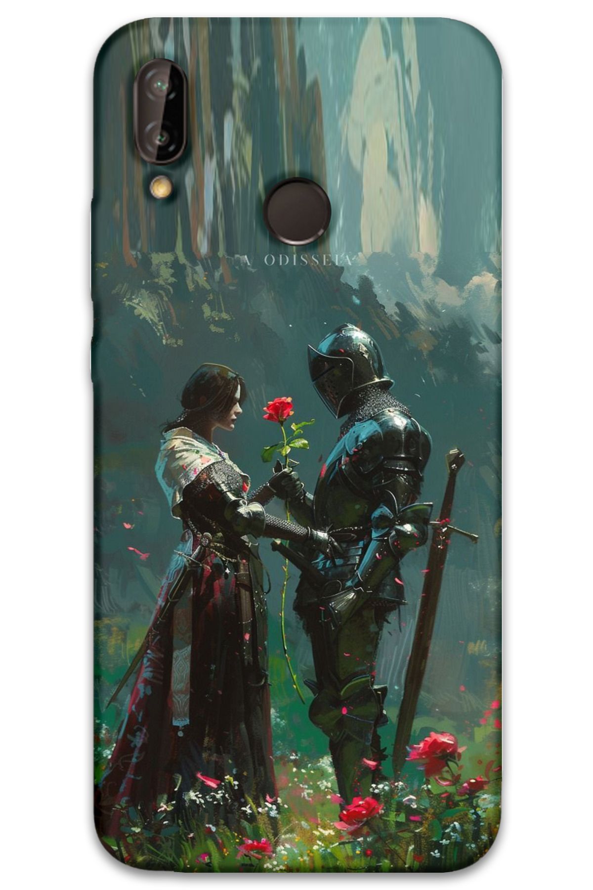 Gramaphone Huawei P Smart 2019 Uyumlu Retro Desenli Telefon Kılıfı + Ekran Koruyucu - 5839