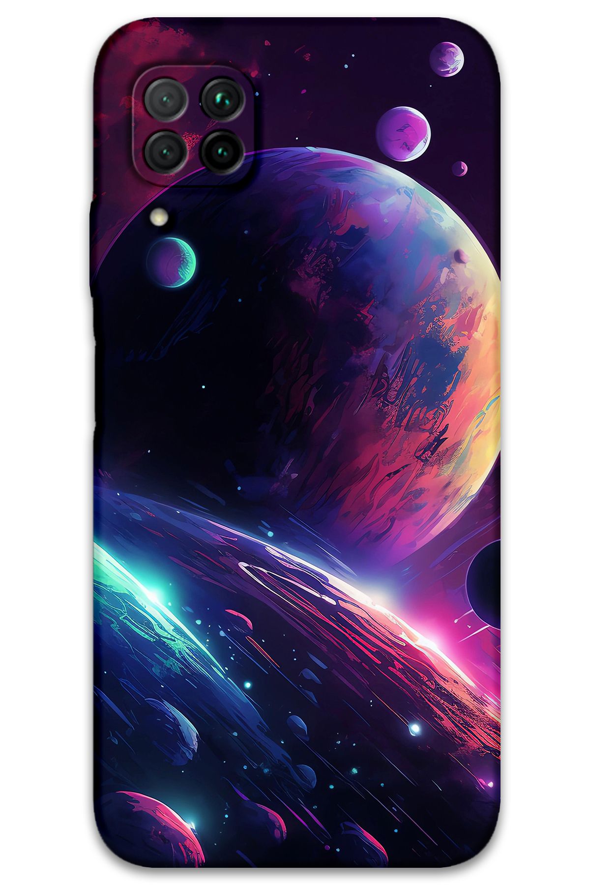 Gramaphone Huawei P40 Lite Uyumlu Uzay Desenli Telefon Kılıfı + Ekran Koruyucu - 5862