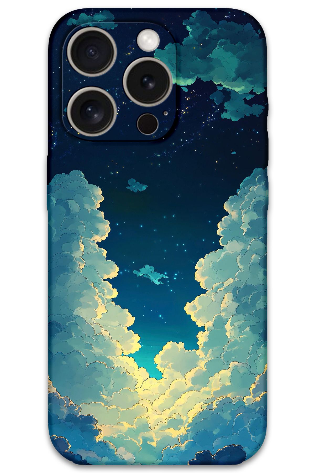 Gramaphone iPhone 15 Pro Uyumlu Uzay Desenli Telefon Kılıfı + Ekran Koruyucu - 5868