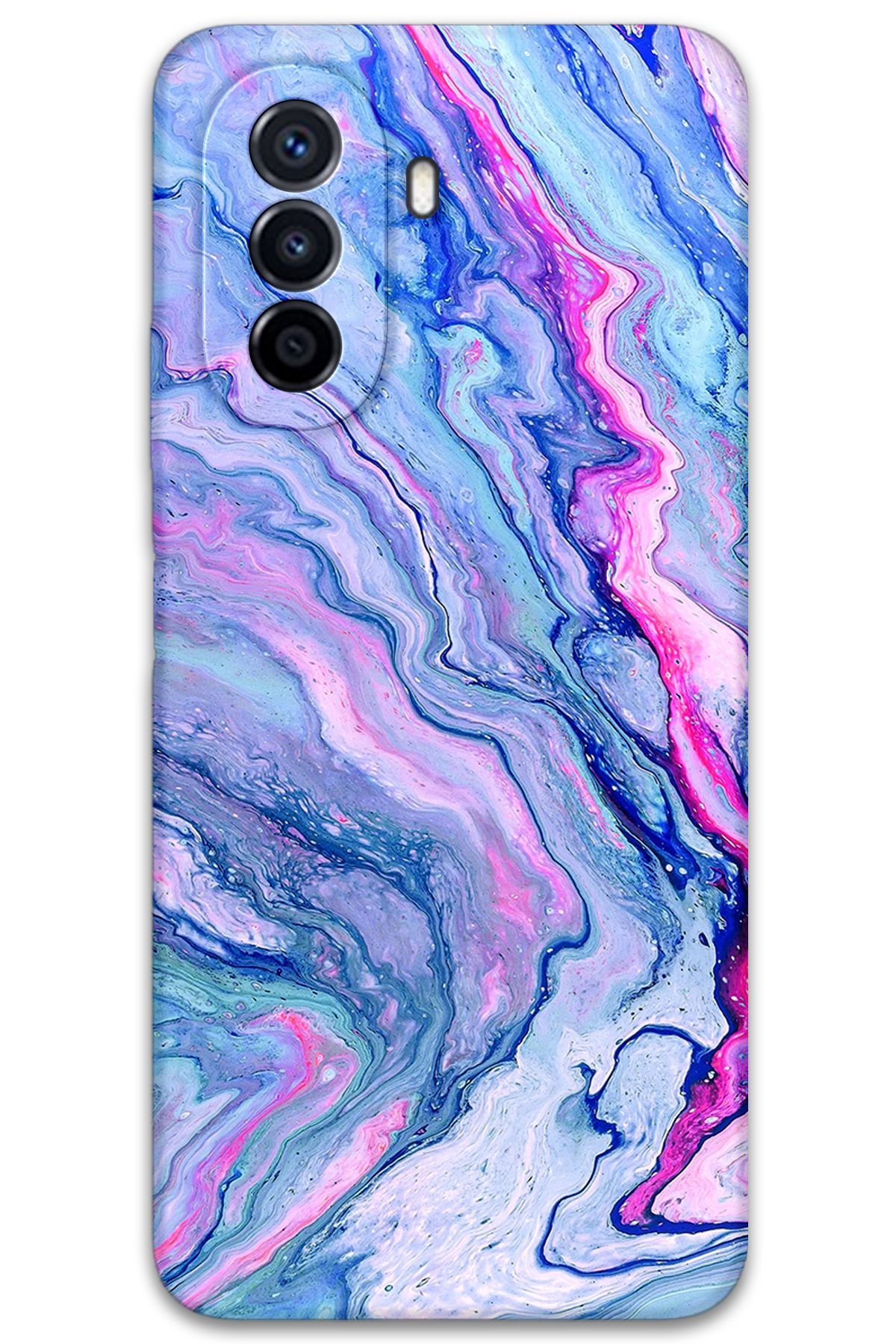Gramaphone Huawei Nova Y70 Uyumlu Mermer Desenli Telefon Kılıfı + Ekran Koruyucu - 5816