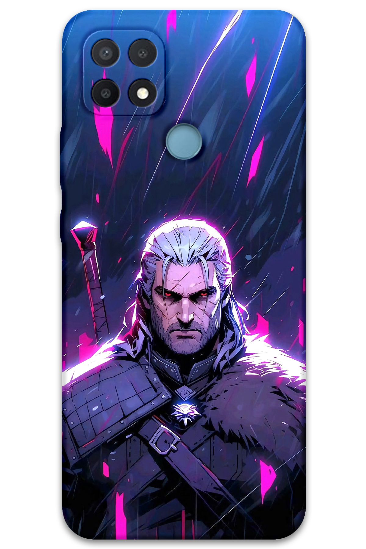 Gramaphone Oppo A15 Uyumlu Geralt Desenli Telefon Kılıfı + Ekran Koruyucu - 5826