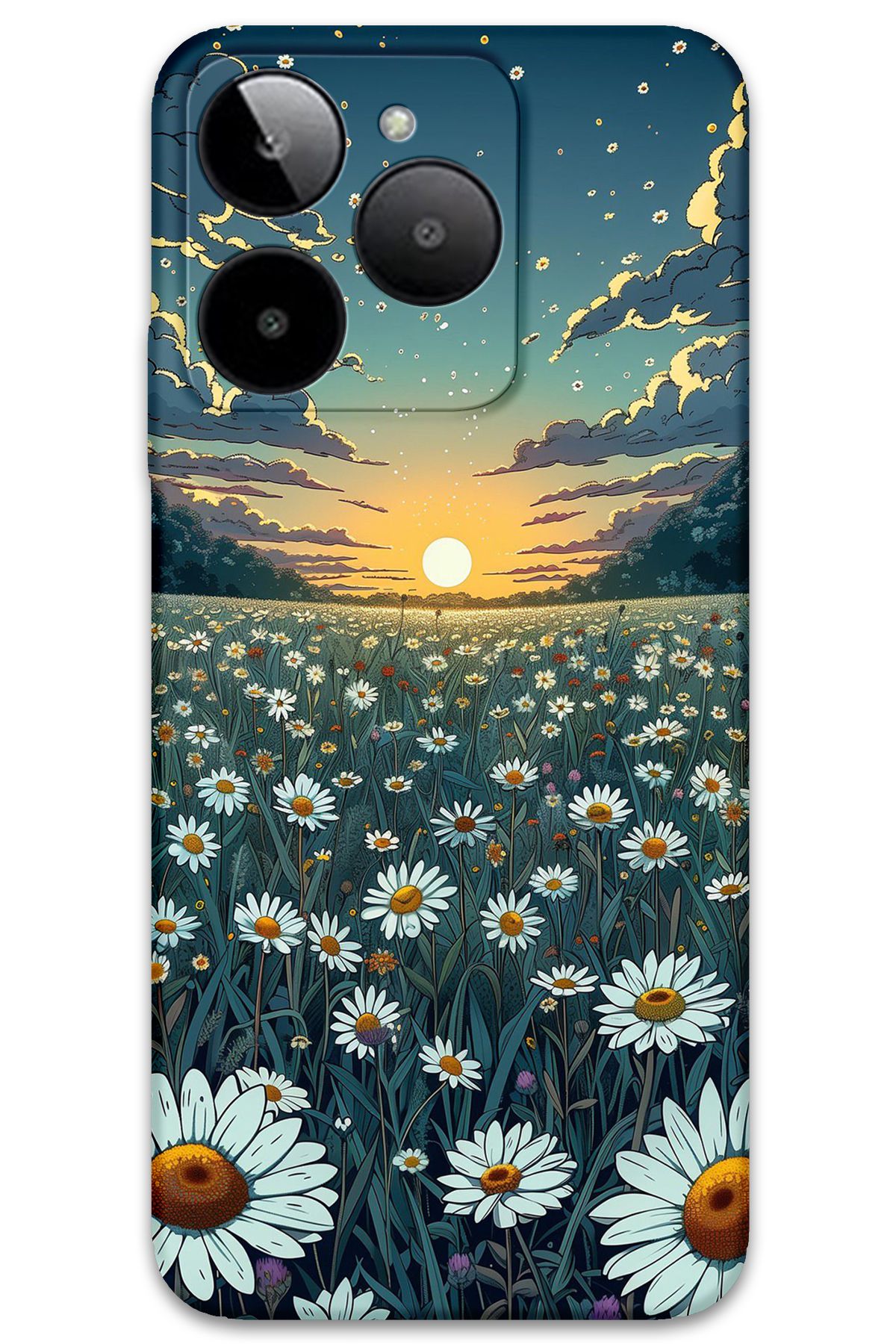 Gramaphone GM Era 30 Uyumlu Çiçek Desenli Telefon Kılıfı + Ekran Koruyucu - 5792