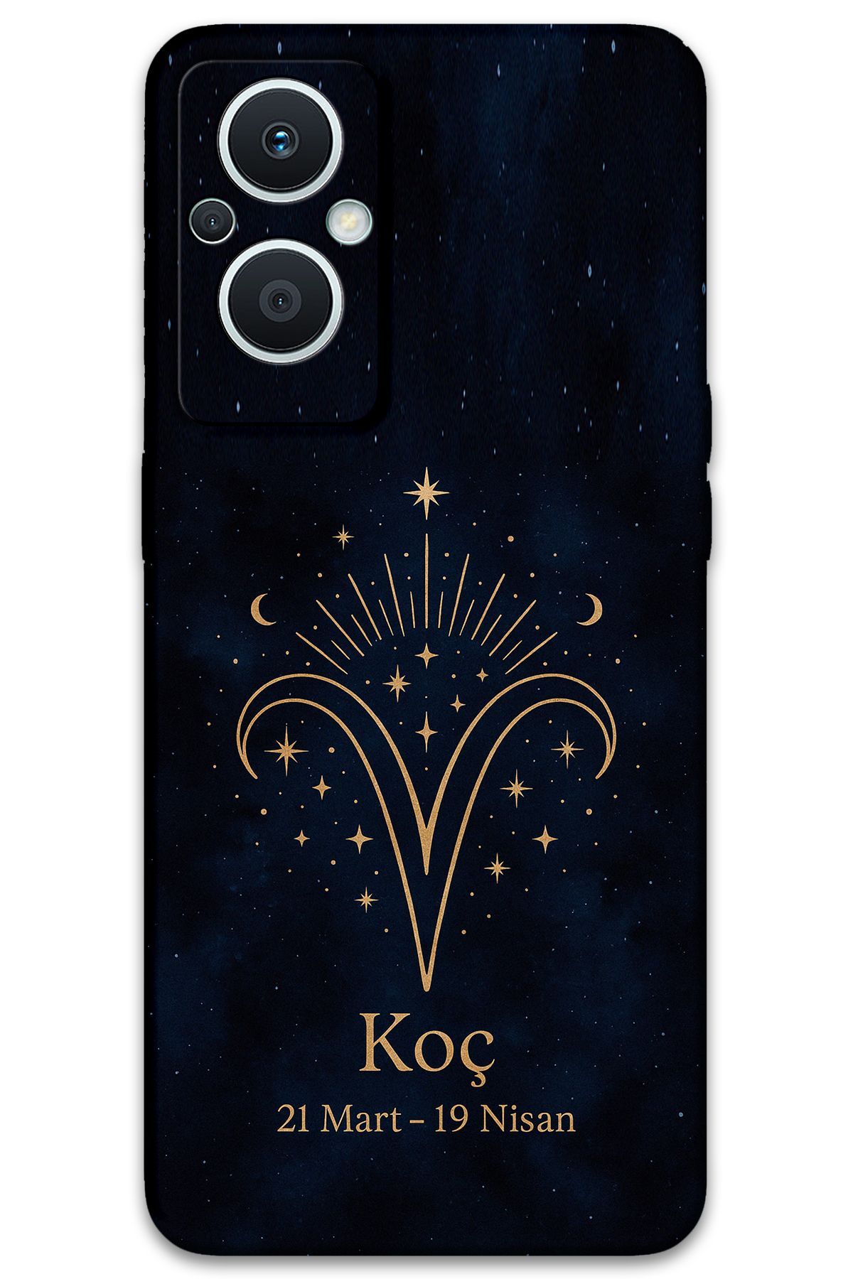 Gramaphone Oppo Reno 7 Lite Uyumlu Koç Burcu Desenli Telefon Kılıfı + Ekran Koruyucu - 5768