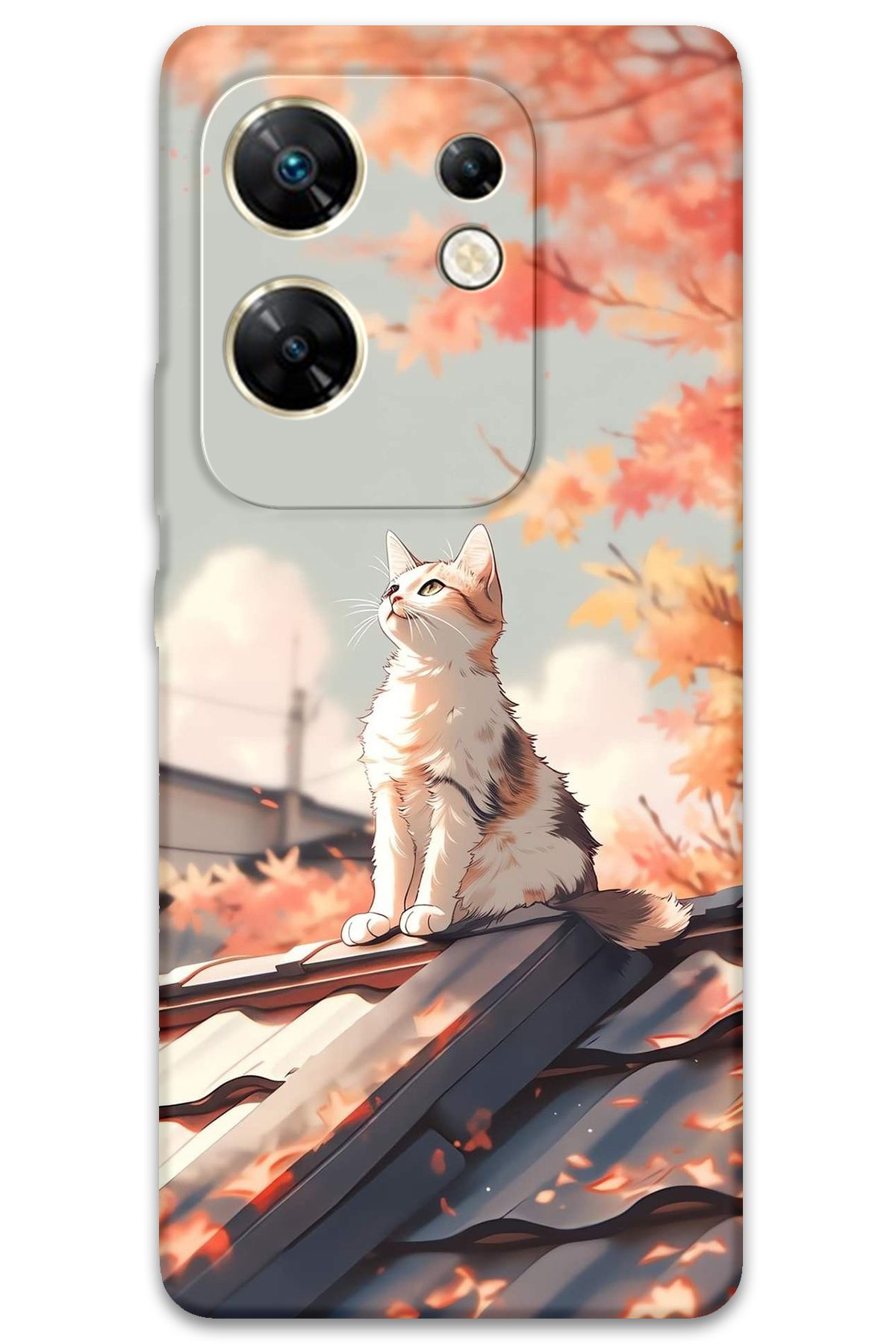 Gramaphone İnfinix Zero 30 4G Uyumlu Kedi Desenli Telefon Kılıfı - 5784
