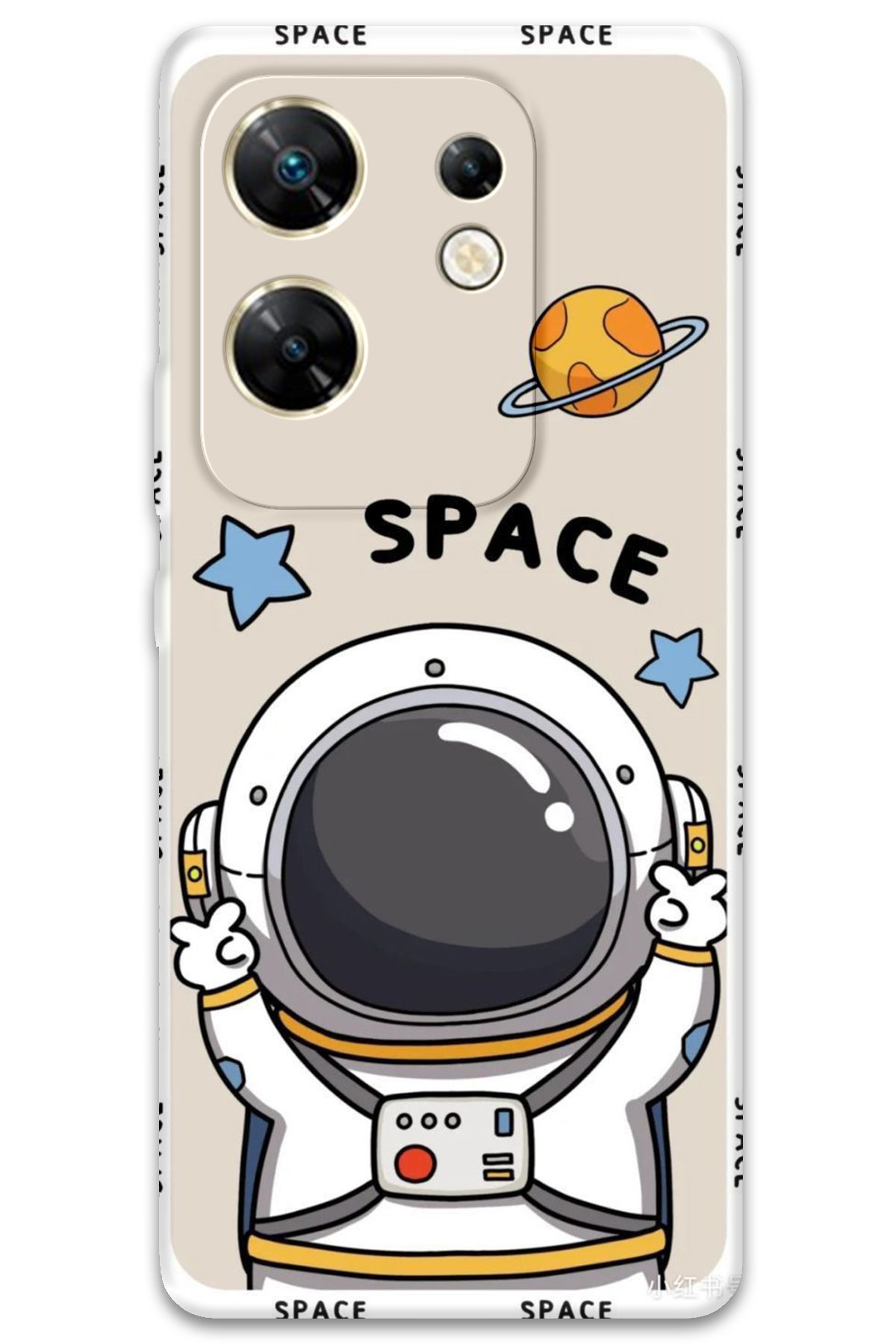Gramaphone İnfinix Zero 30 4G Uyumlu Astronot Desenli Telefon Kılıfı - 5865
