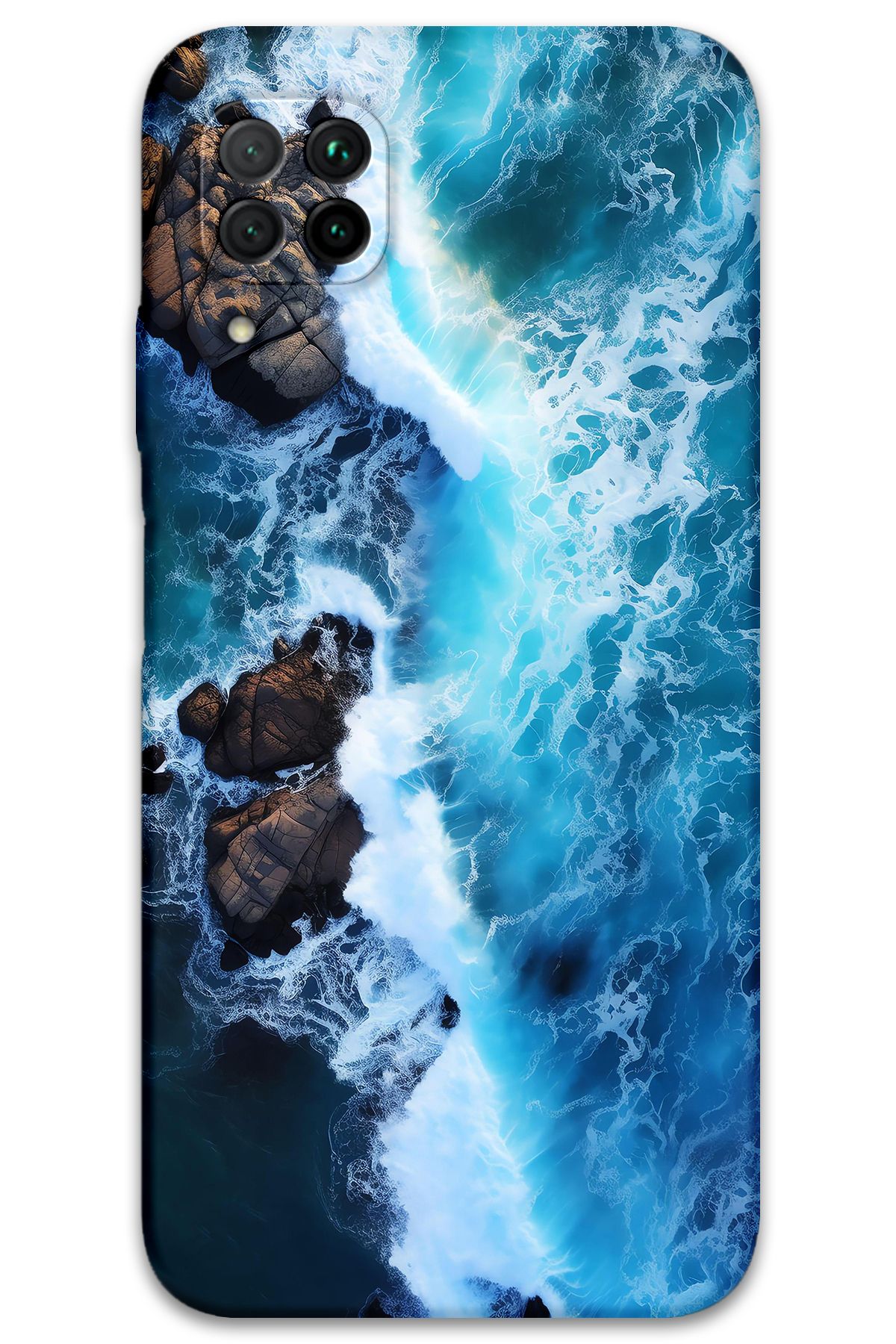 Gramaphone Huawei P40 Lite Uyumlu Mermer Desenli Telefon Kılıfı + Ekran Koruyucu - 5810