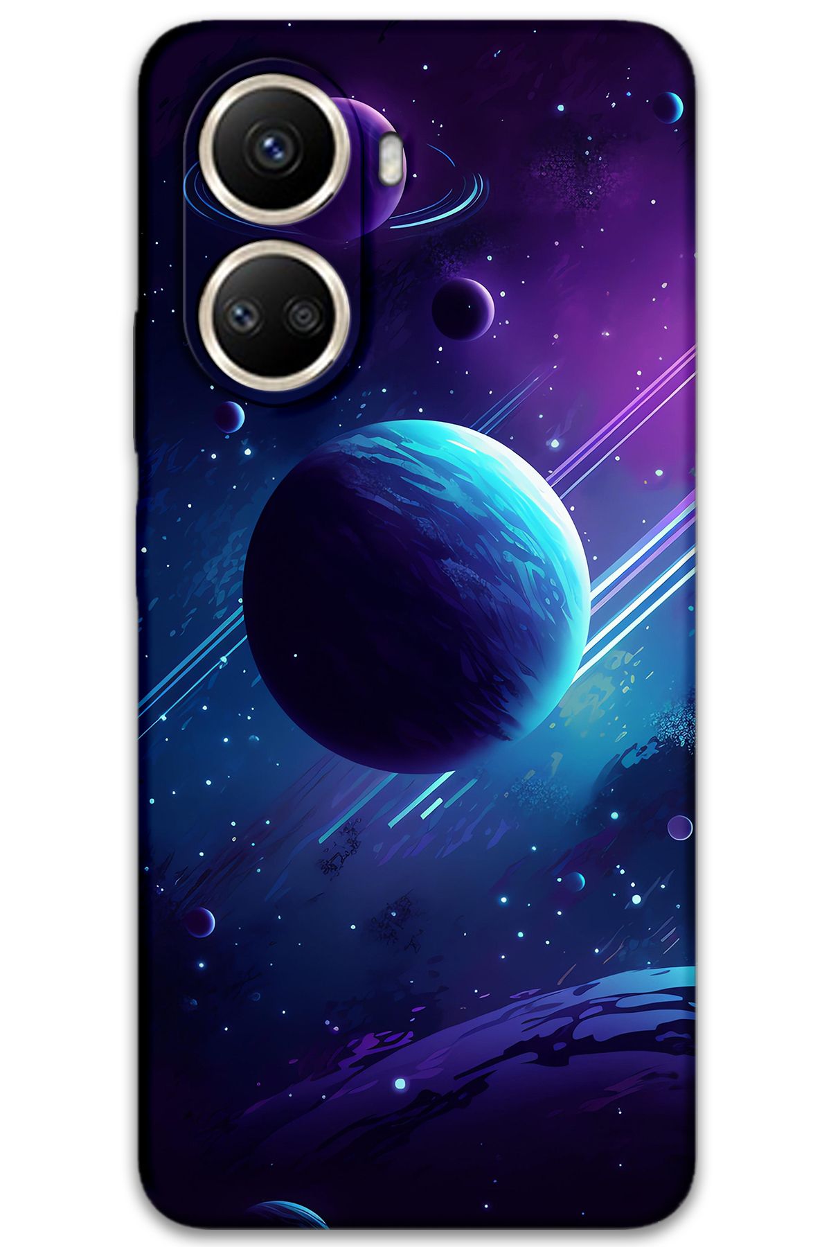 Gramaphone Huawei Nova 10 SE Uyumlu Uzay Desenli Telefon Kılıfı + Ekran Koruyucu - 5866
