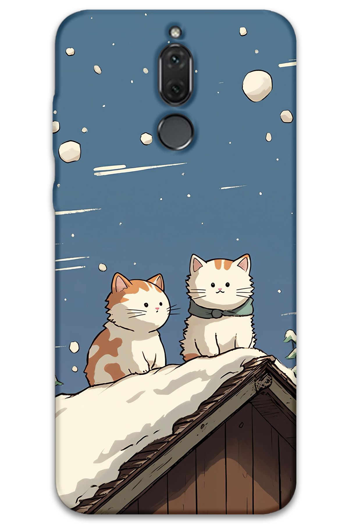 Gramaphone Huawei Mate 10 Lite Uyumlu Kedi Desenli Telefon Kılıfı + Ekran Koruyucu - 5780