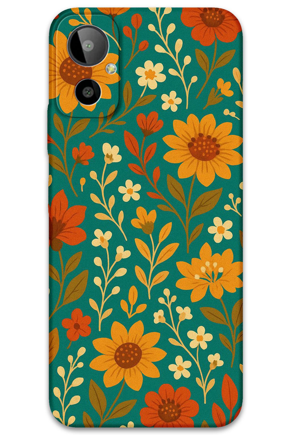 Gramaphone GM 23 SE Uyumlu Çiçek Desenli Telefon Kılıfı + Ekran Koruyucu - 5786