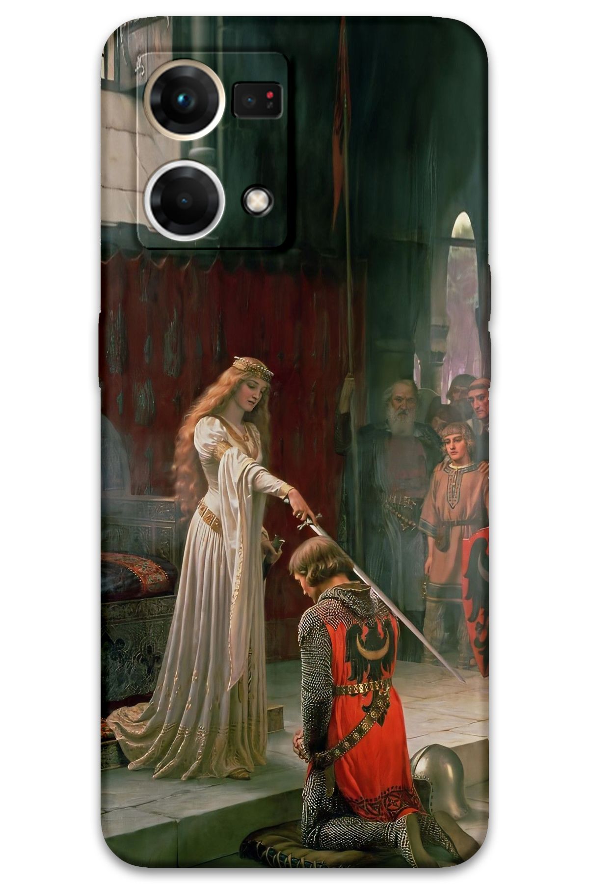Gramaphone Oppo Reno 7 Uyumlu Retro Desenli Telefon Kılıfı + Ekran Koruyucu - 5835