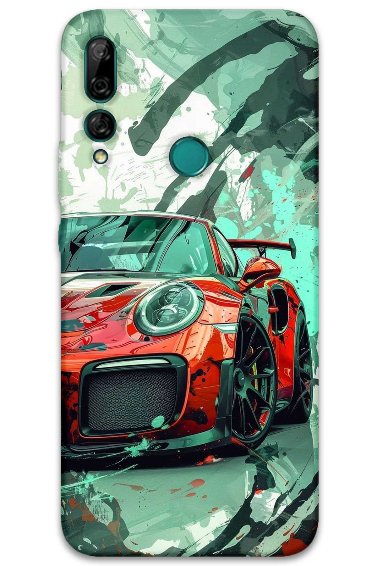 Gramaphone Huawei P Smart Z Uyumlu Araba Desenli Telefon Kılıfı + Ekran Koruyucu - 5765